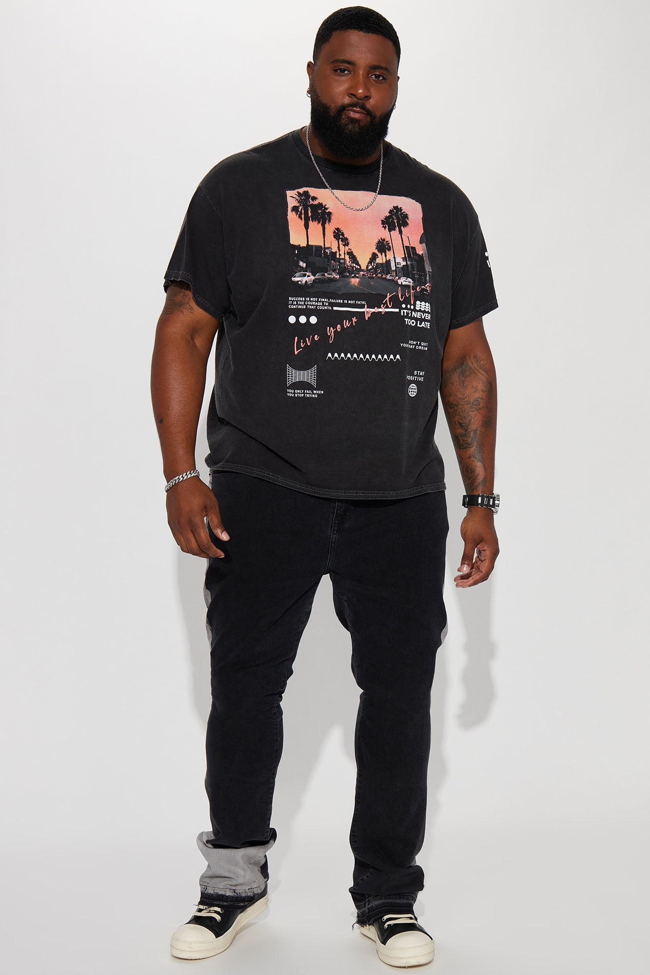 Never Too Late Short Sleeve Tee - Black