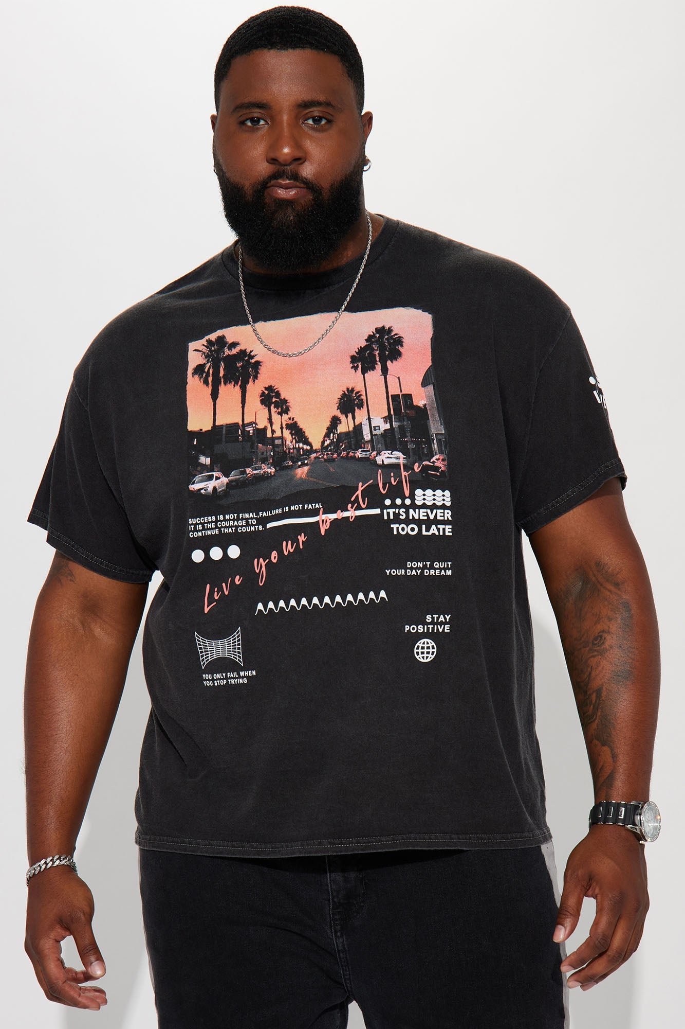 Never Too Late Short Sleeve Tee - Black