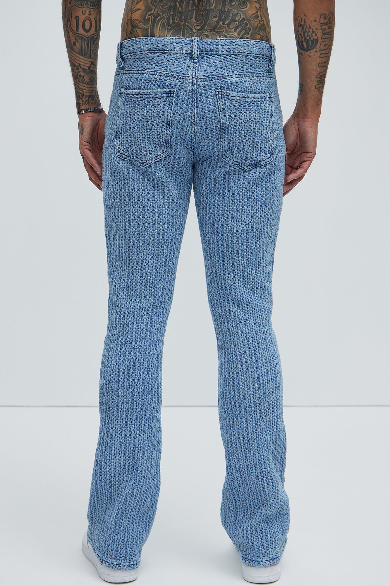 Warsaw Stacked Slim Flare Jeans - Light Blue