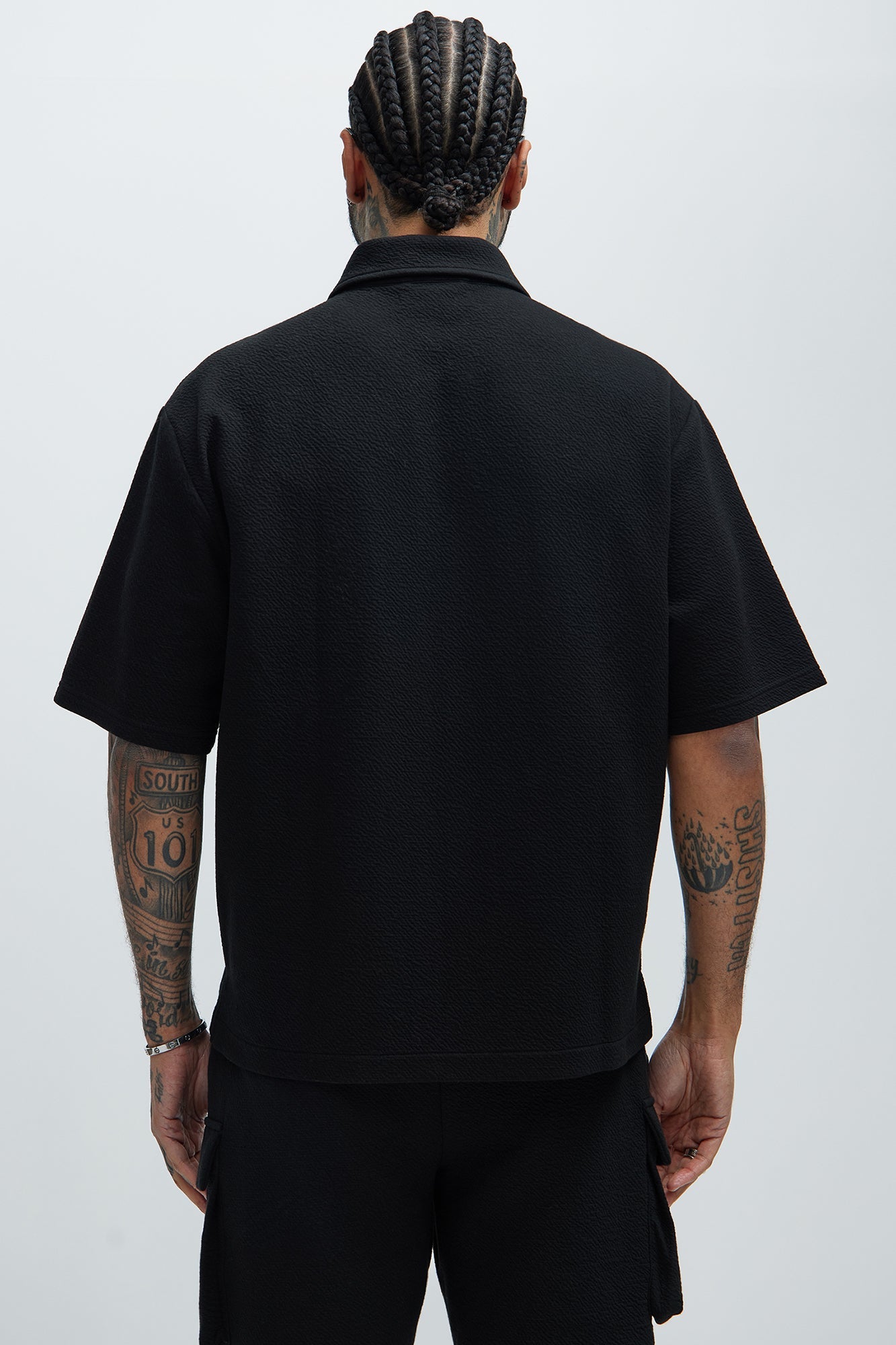 Lewis Zip Up Shirt - Black