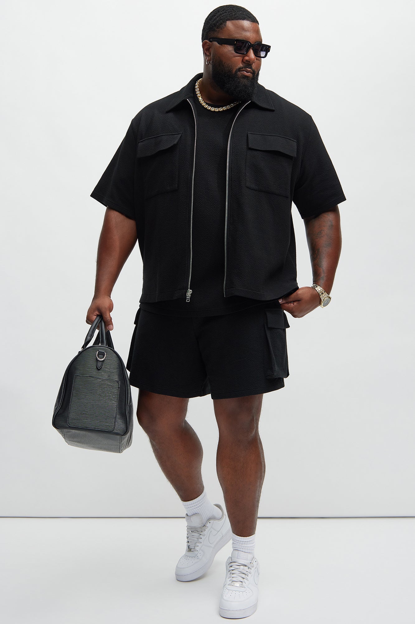 Lewis Zip Up Shirt - Black