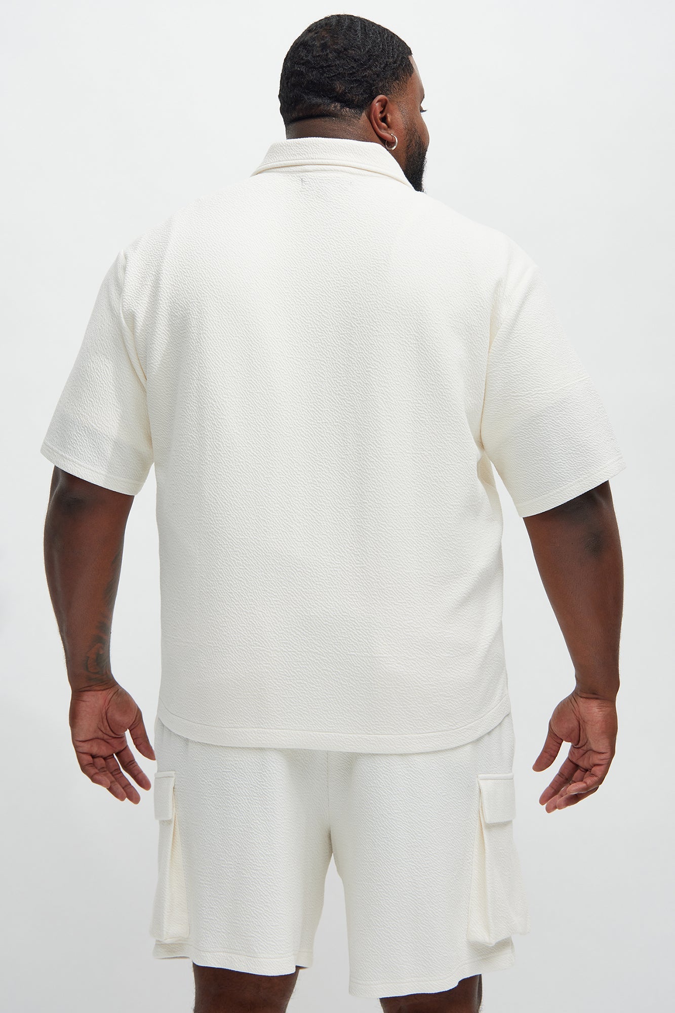 Lewis Zip Up Shirt - Cream