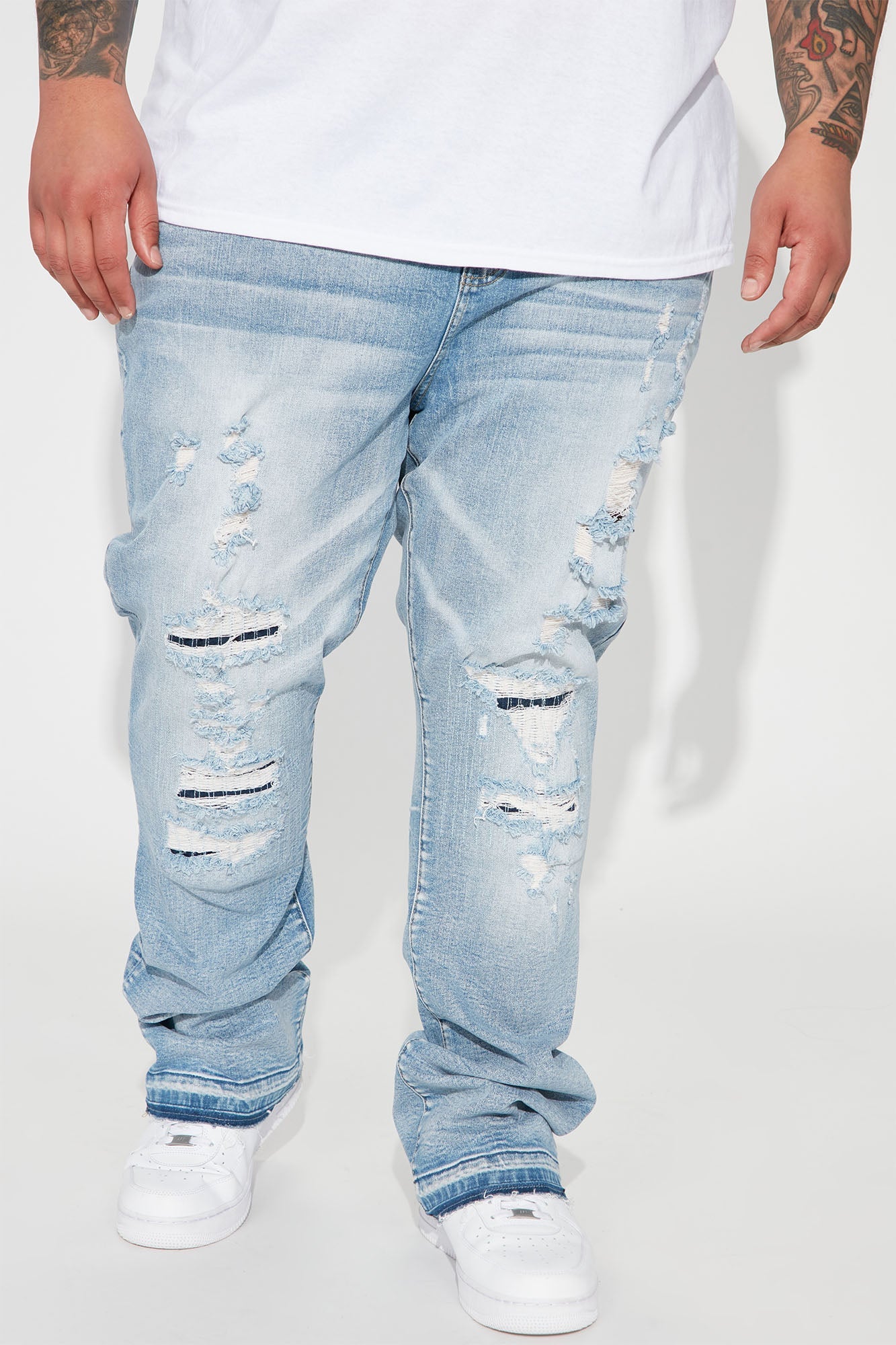 Undercover Slim Stacked Flare Jeans - Medium Blue Wash
