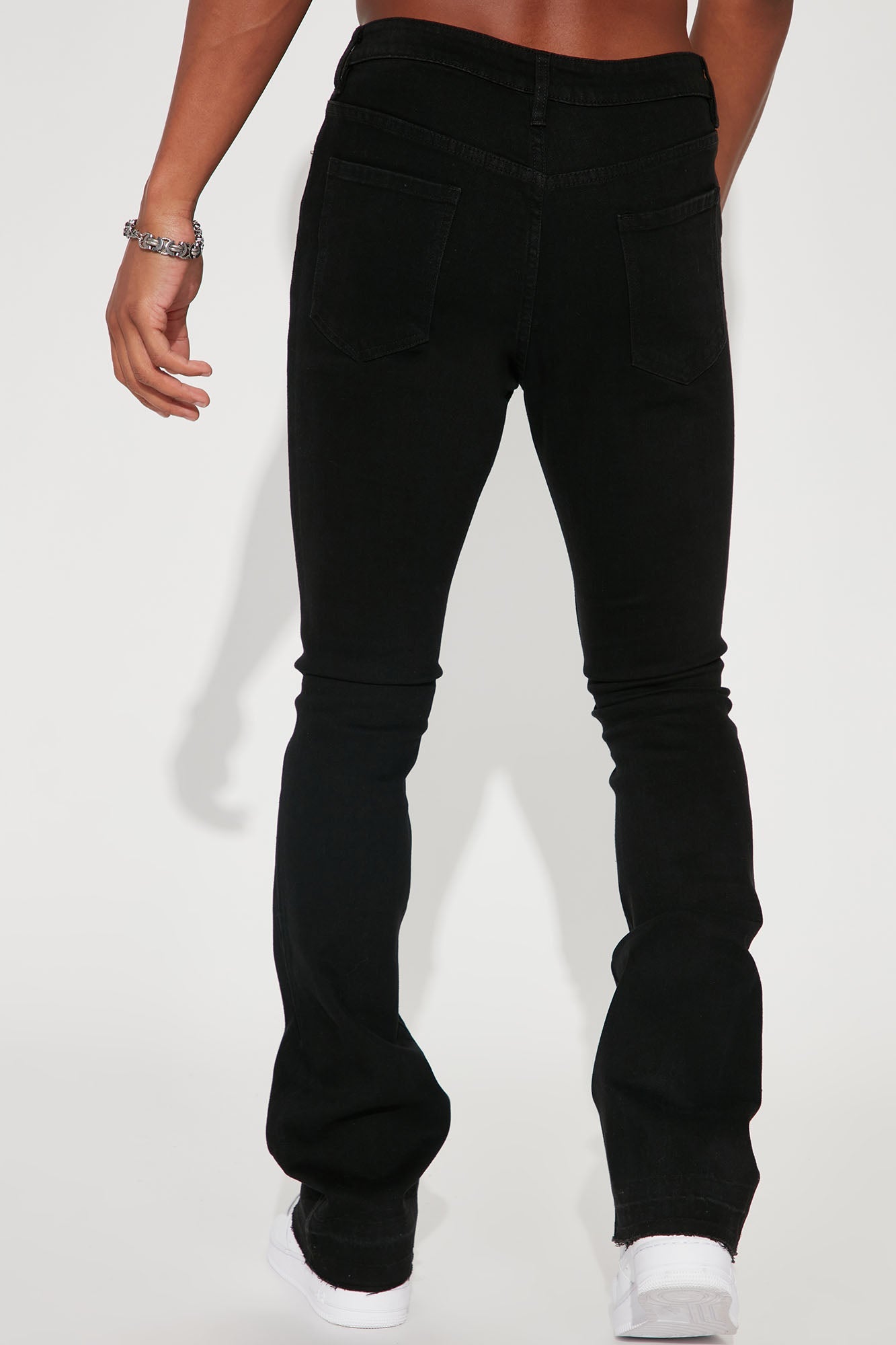 Cornell Stacked Skinny Flare Jeans - Black