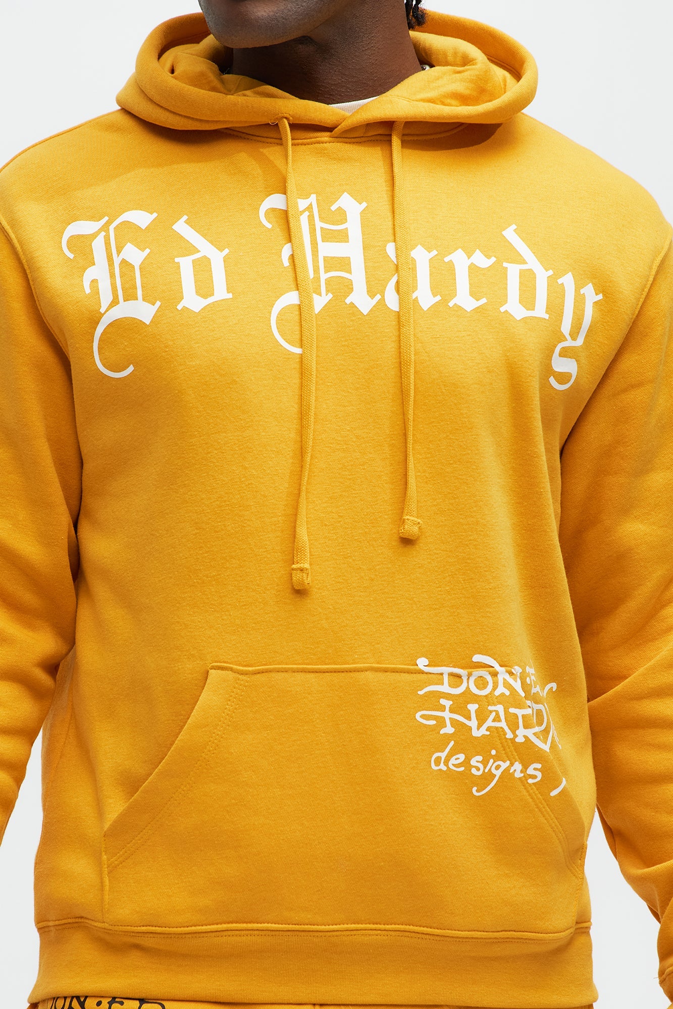 Ed Hardy Snake Rose Hoodie - Yellow