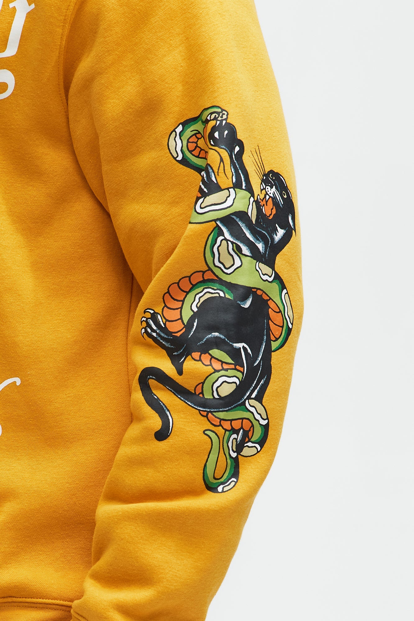 Ed Hardy Snake Rose Hoodie - Yellow