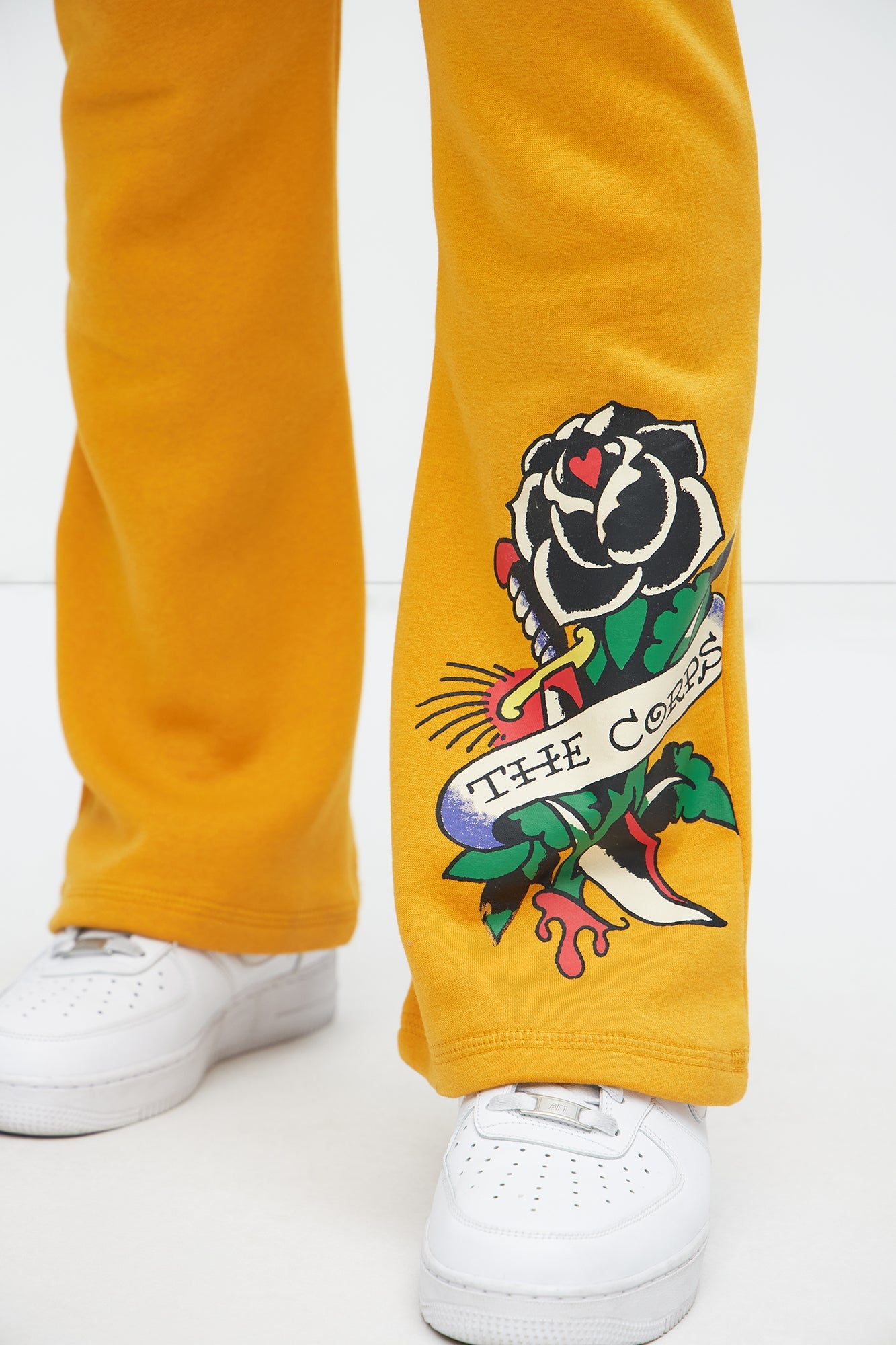 Ed Hardy Snake Bootcut Sweatpants - Yellow