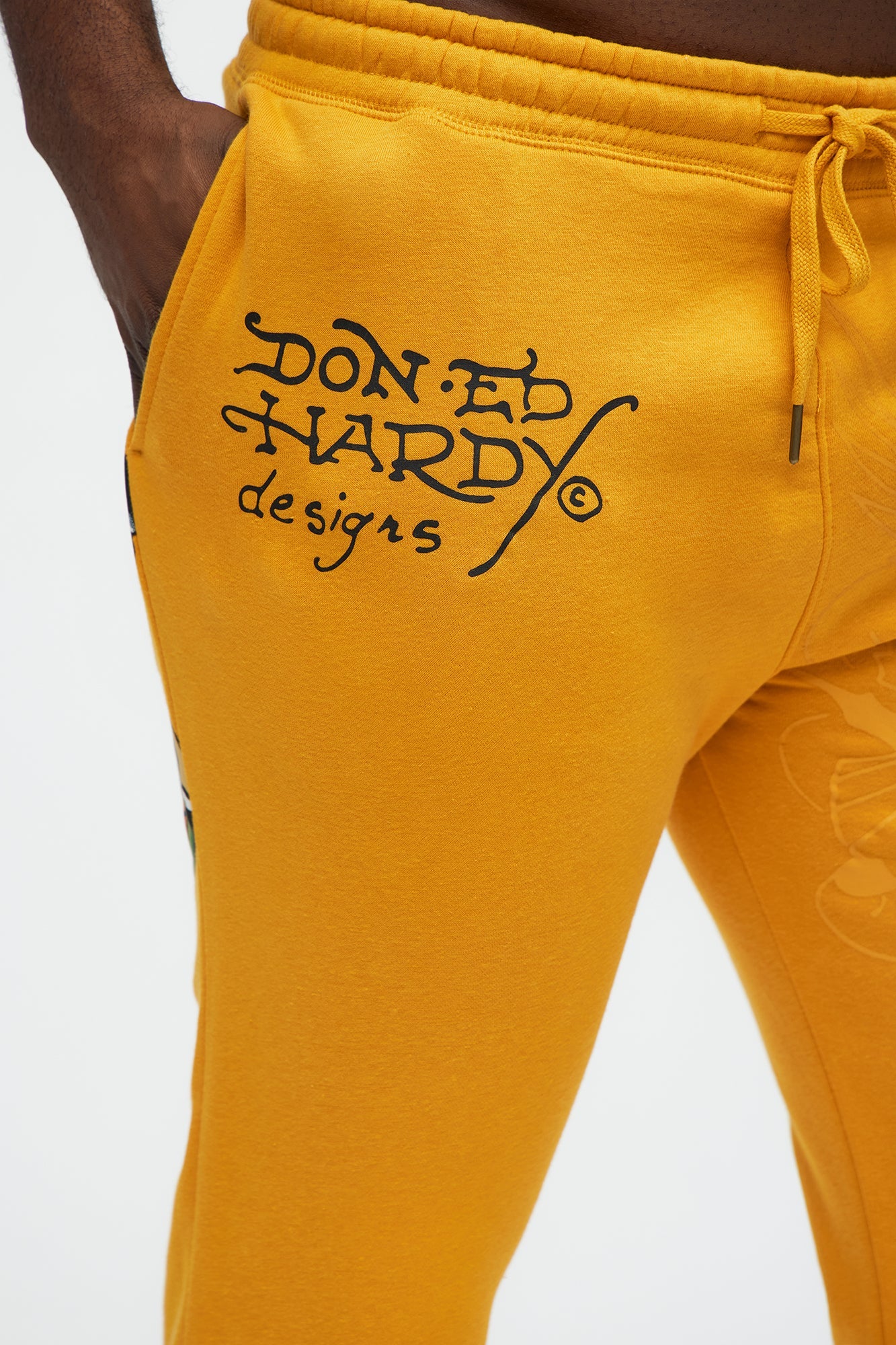 Ed Hardy Snake Bootcut Sweatpants - Yellow