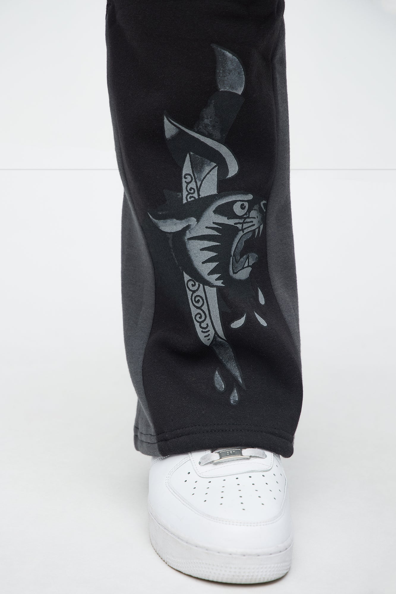 Ed Hardy Panther Dagger Stacked Sweatpants - Black