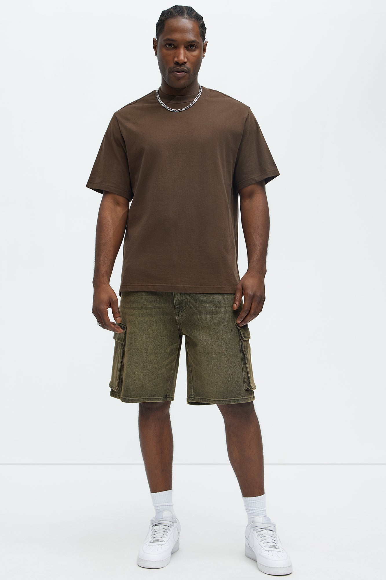 Relaxed Cornell Cargo Denim Shorts - Green