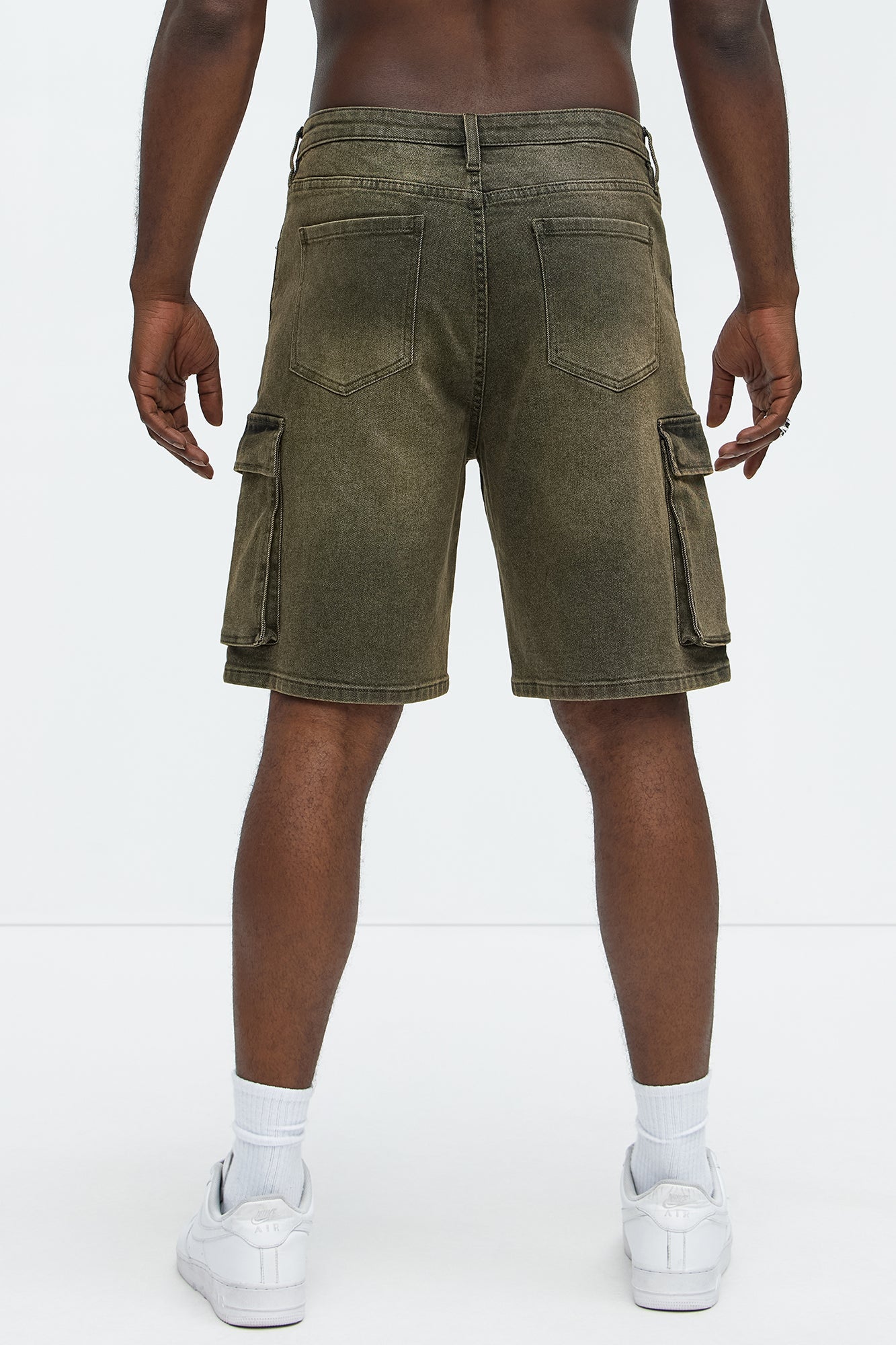 Relaxed Cornell Cargo Denim Shorts - Green