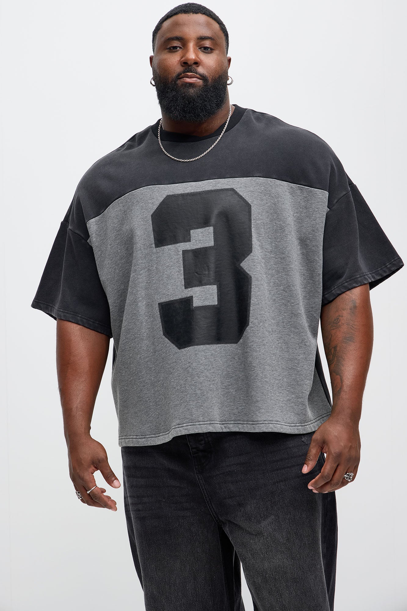 Kyle Color Block Oversized Tee - Black/combo