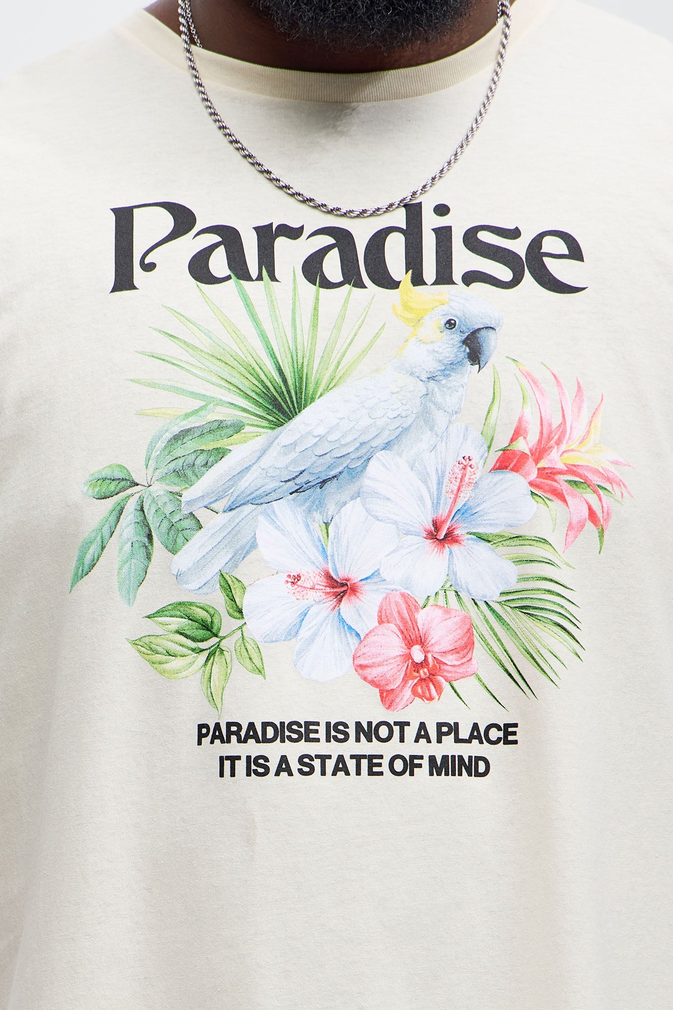 Paradise Bird Short Sleeve Tee - Cream