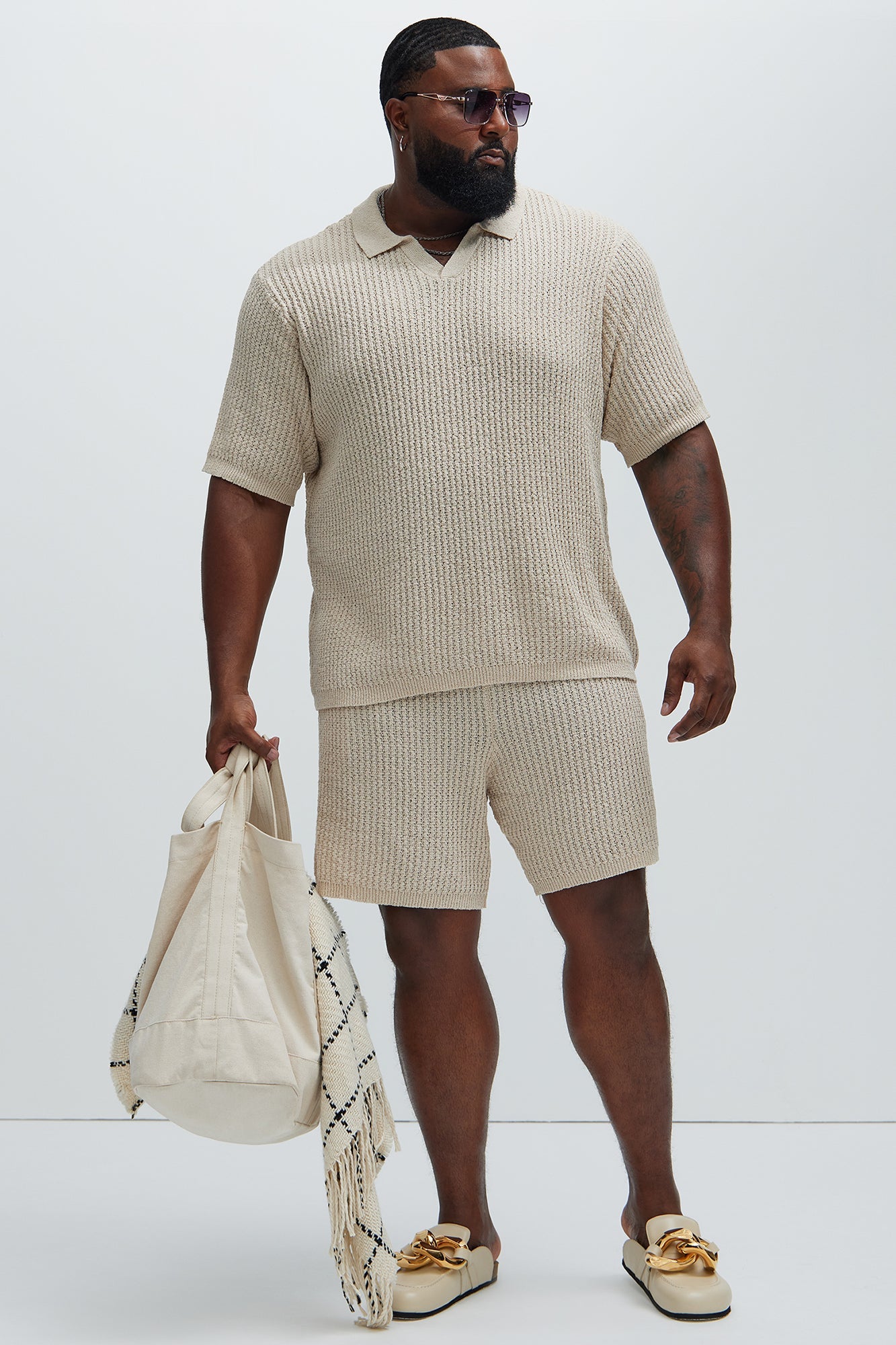 Brent Textured Shorts - Oatmeal