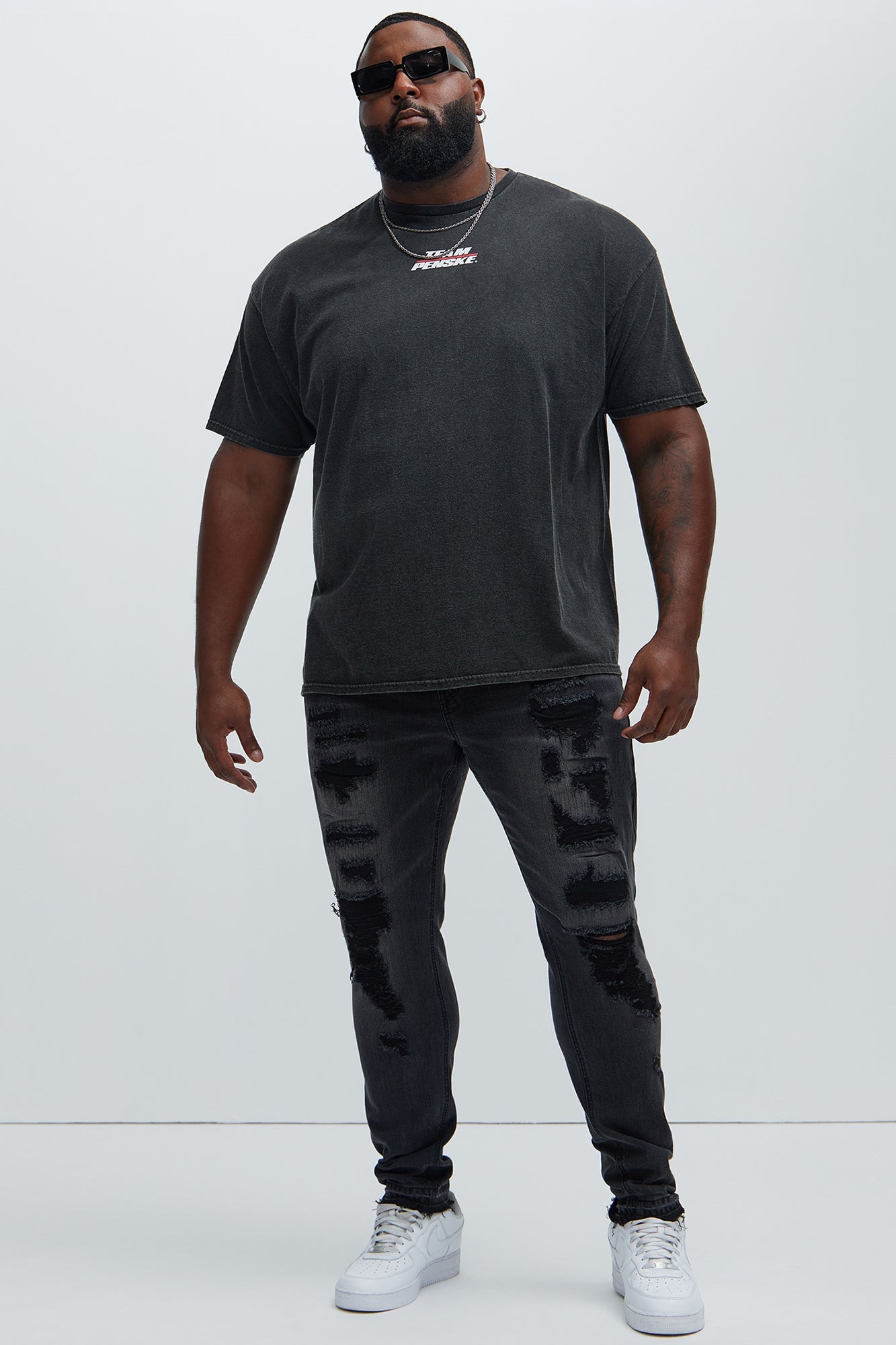 Keeping It Real Stacked Skinny Jeans - Black Wash