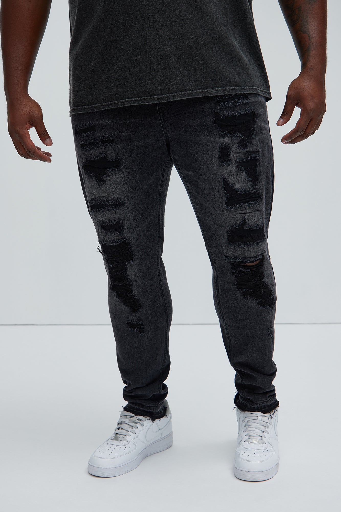 Keeping It Real Stacked Skinny Jeans - Black Wash