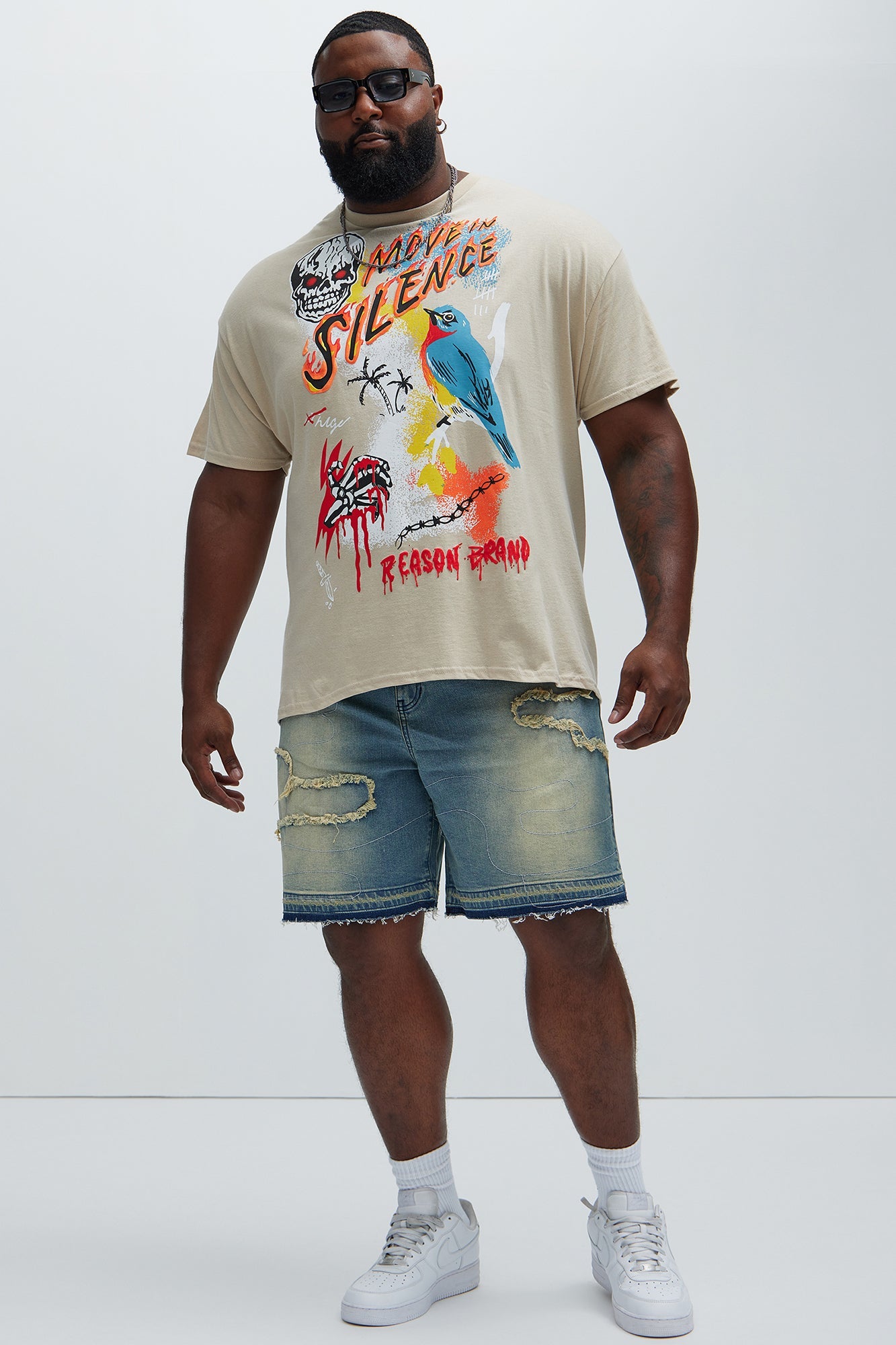 Lonely Road Relaxed Denim Shorts - Medium Wash