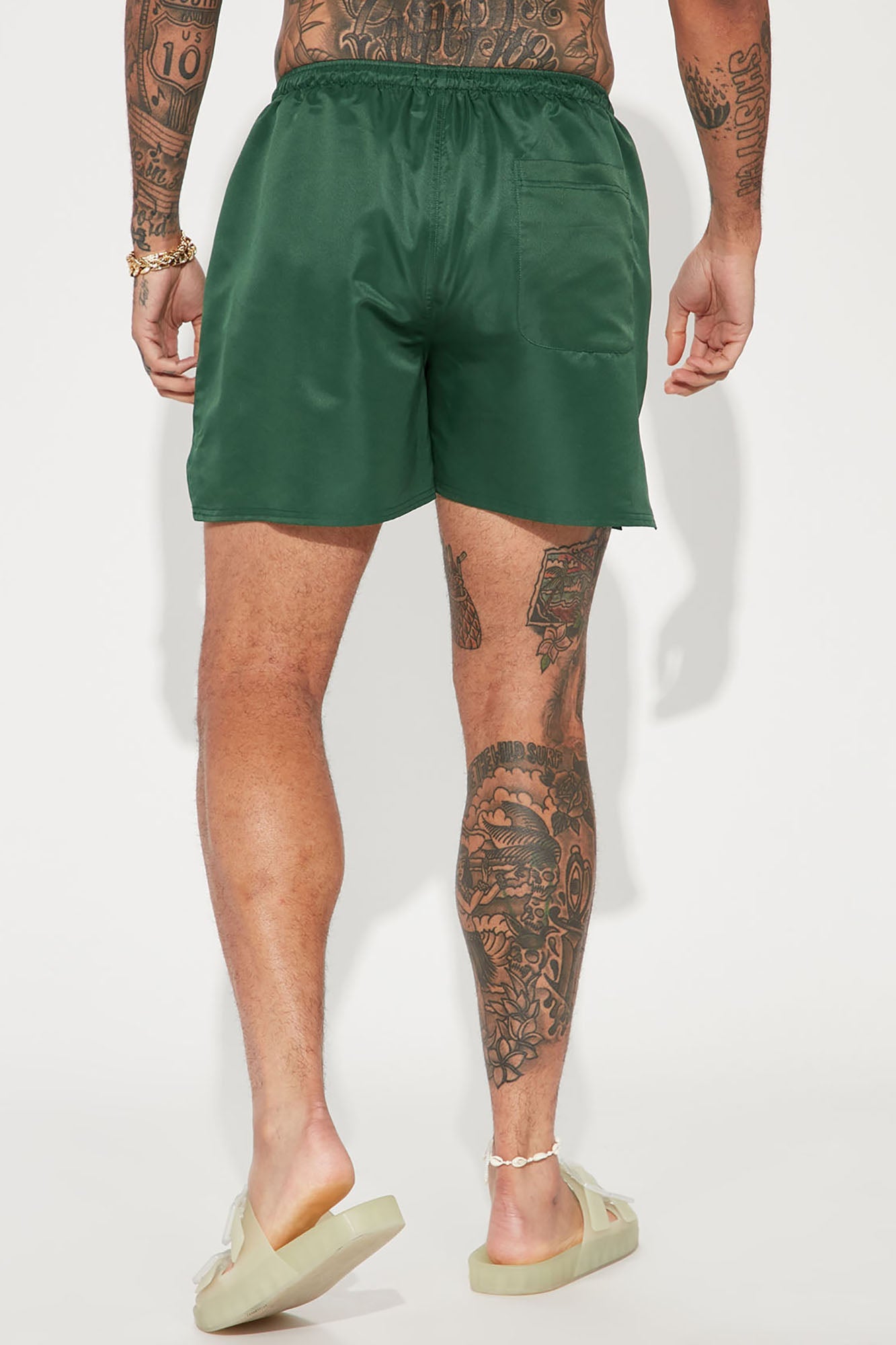 Hustle Game Swim Mid Trunk - Green