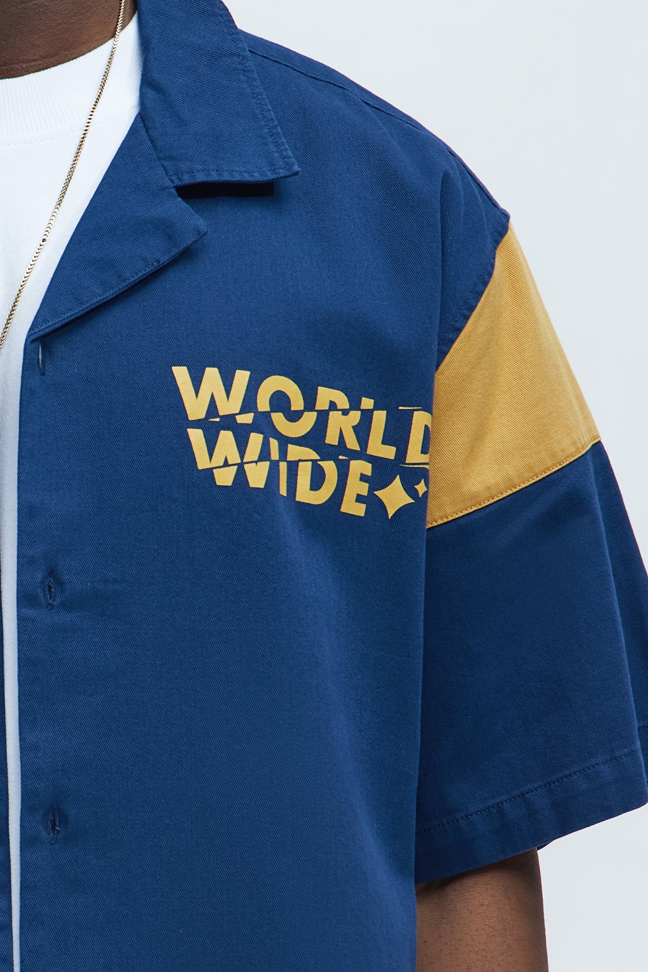 Freedom Graphic Cropped Shirt - Navy/combo