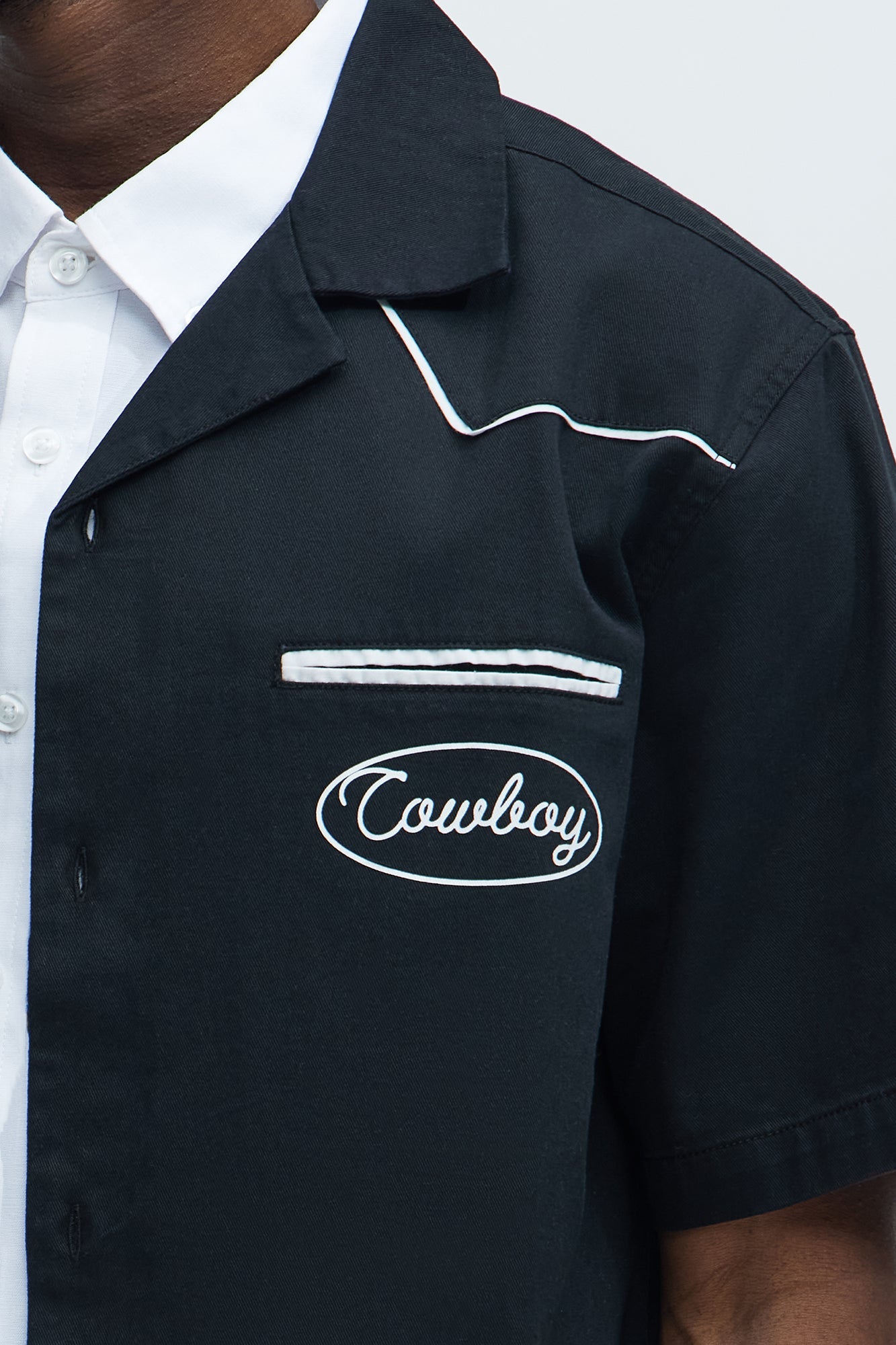 Rodeo Club Cropped Shirt - Black/White