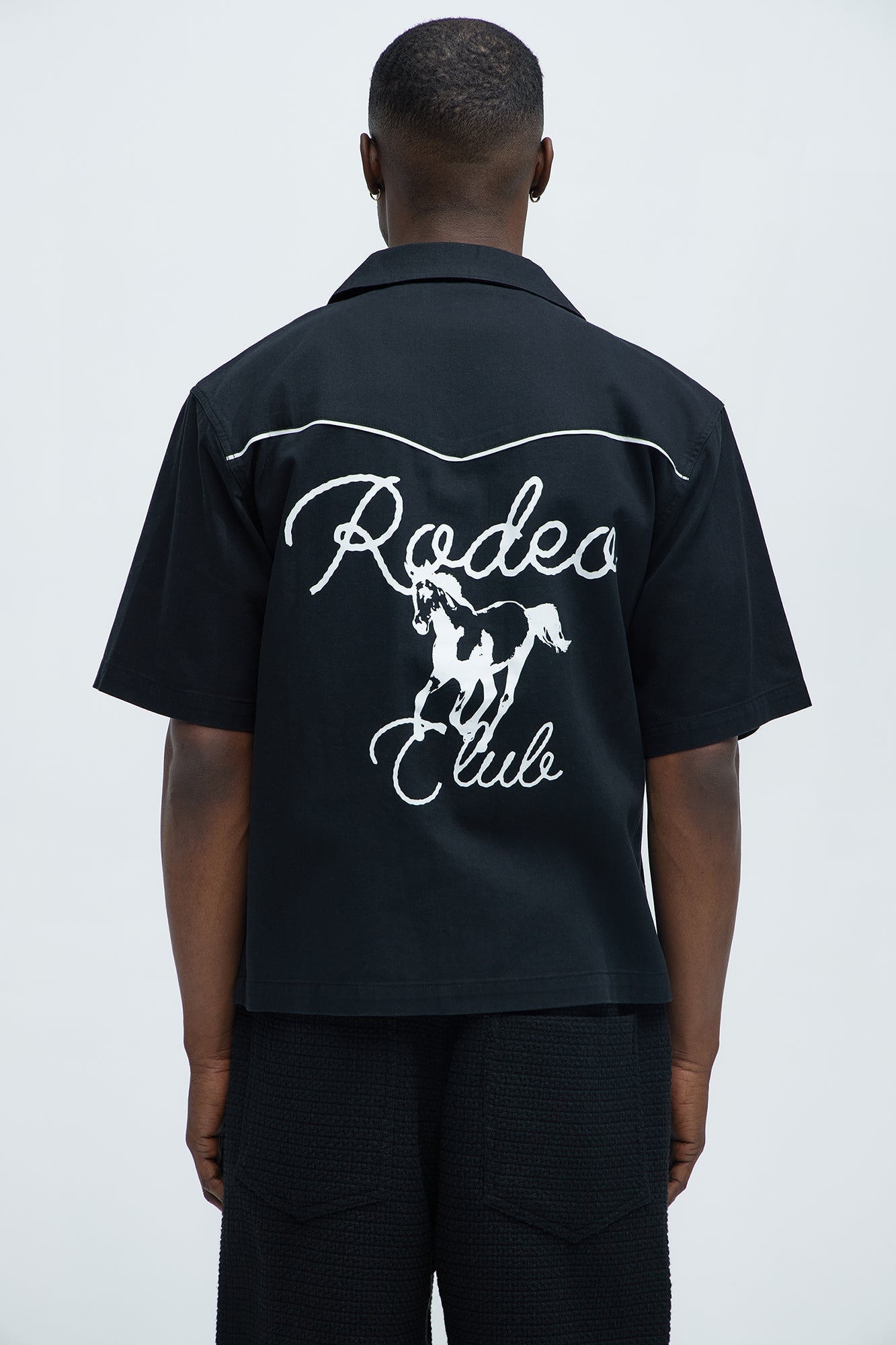 Rodeo Club Cropped Shirt - Black/White