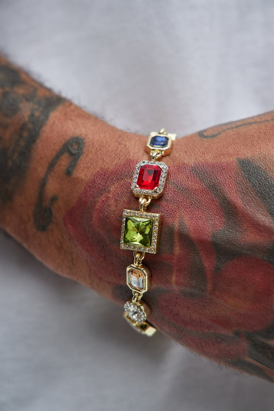 Mixed Stone Bracelet - Gold