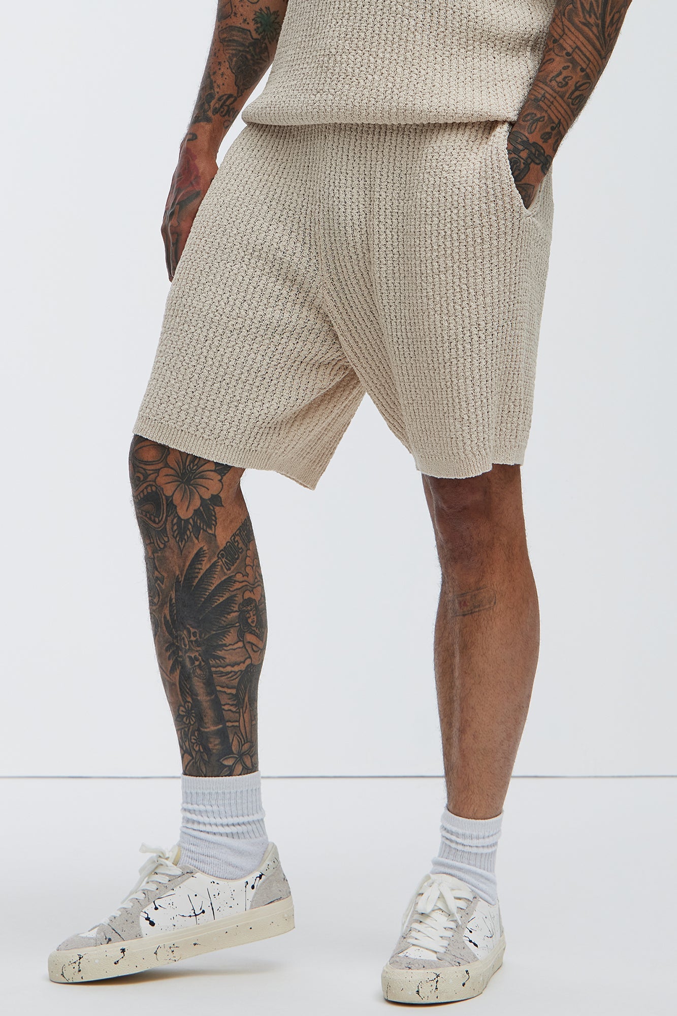Brent Textured Shorts - Oatmeal