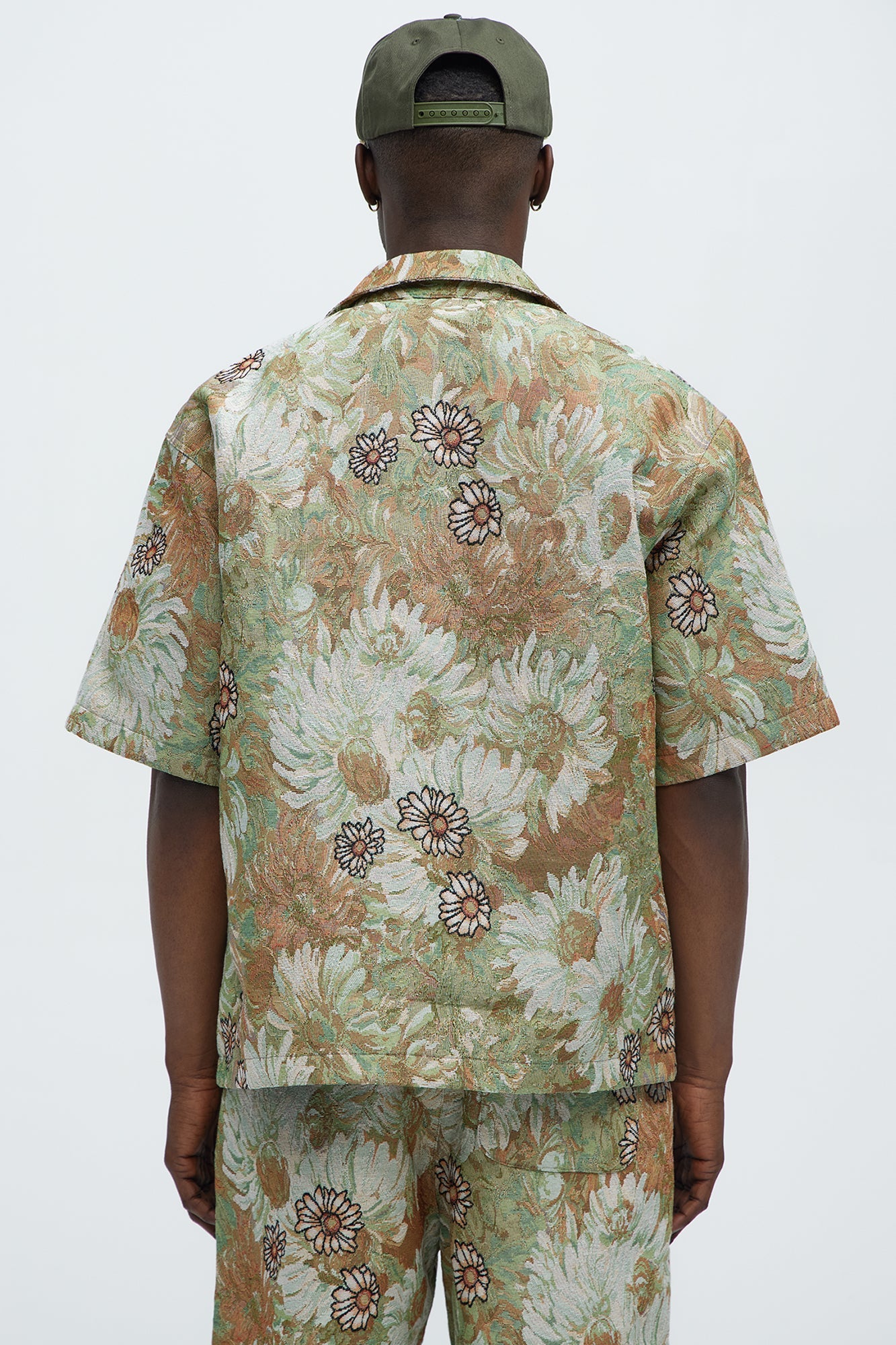 Judas Tapestry Cuban Collar Shirt - Green/combo