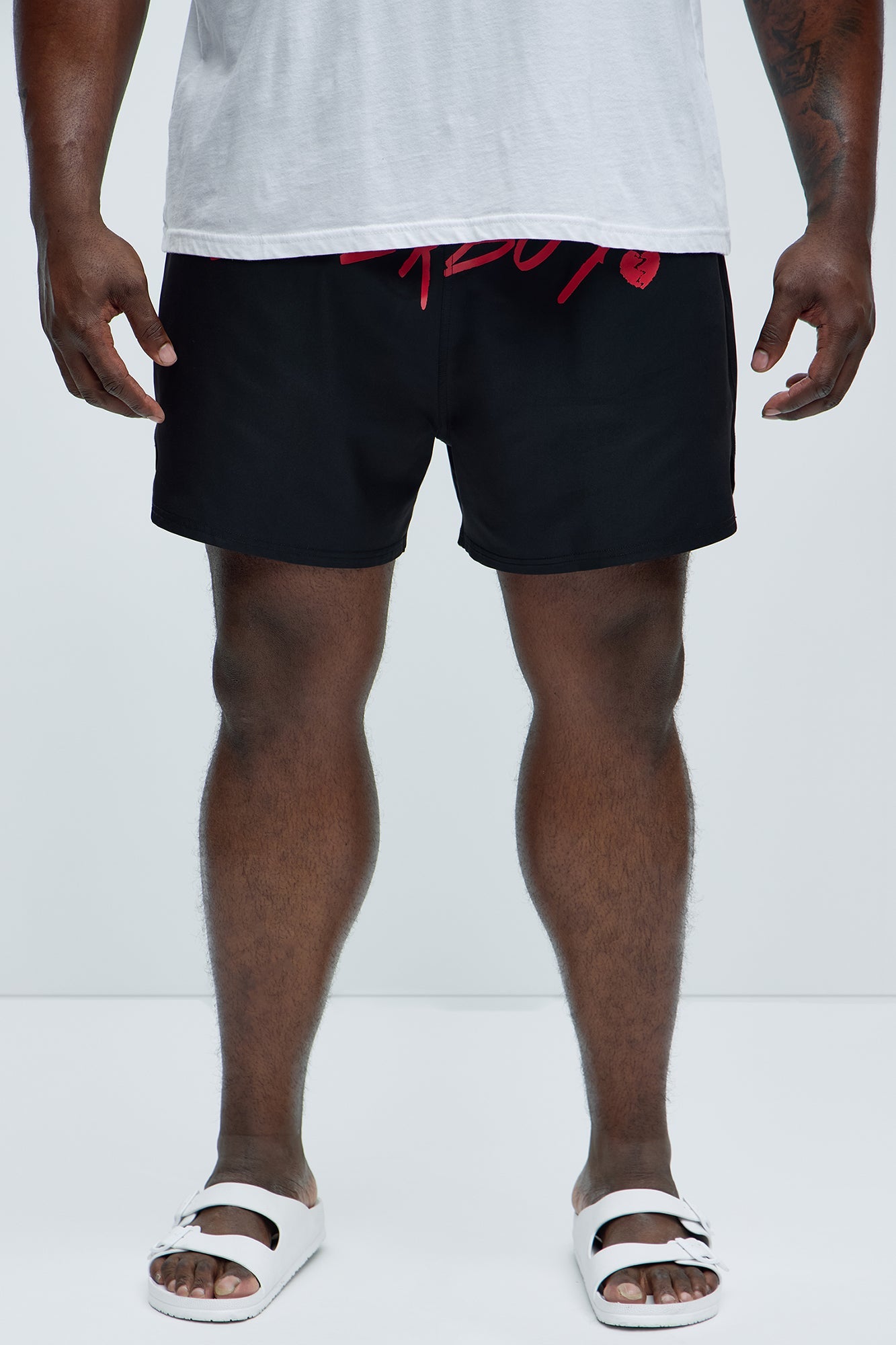 Loverboy Relaxed Swim Trunk 4″ - Black