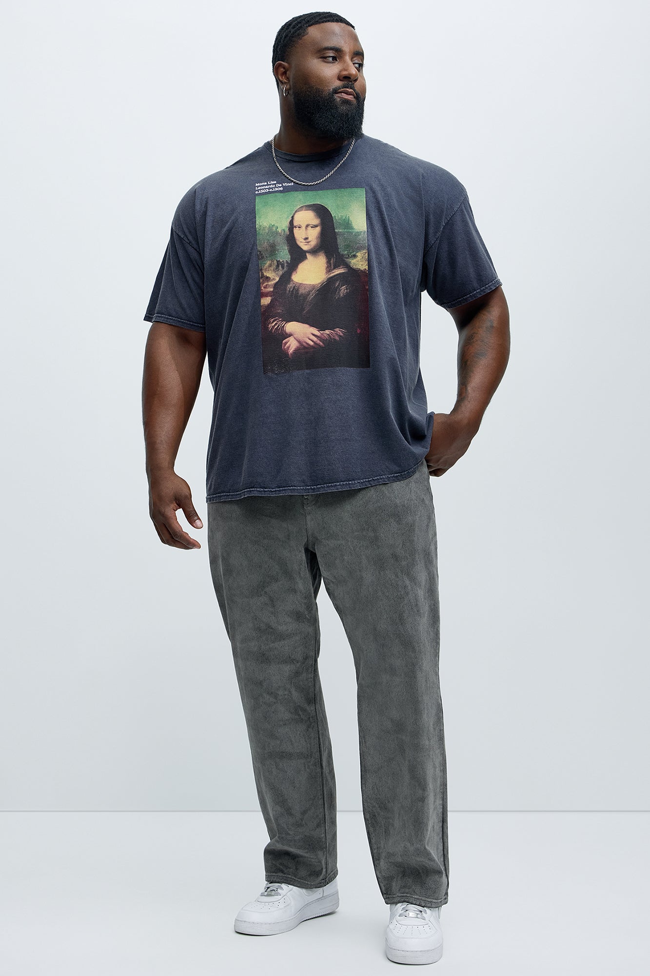 Da Vinci Mona Lisa Short Sleeve Tee - Navy