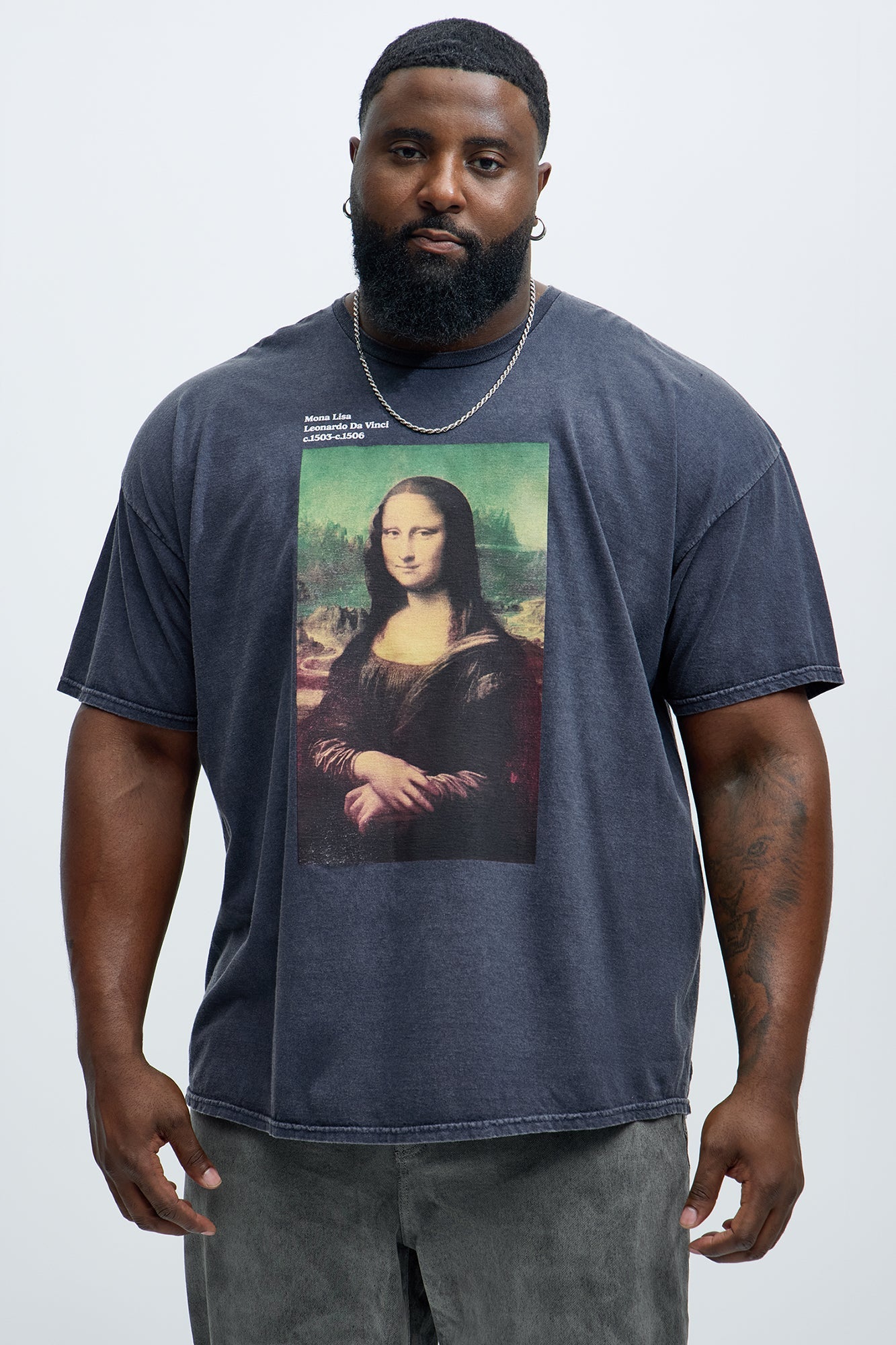 Da Vinci Mona Lisa Short Sleeve Tee - Navy