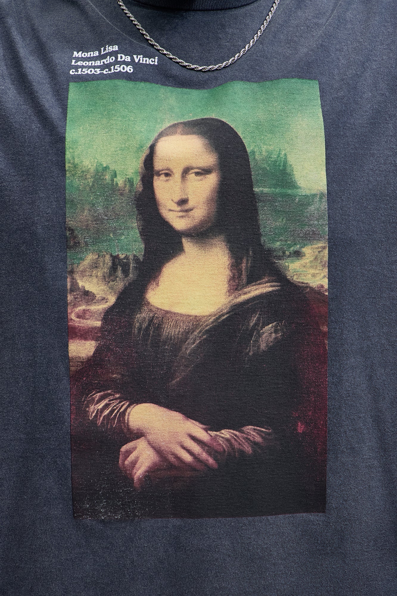 Da Vinci Mona Lisa Short Sleeve Tee - Navy