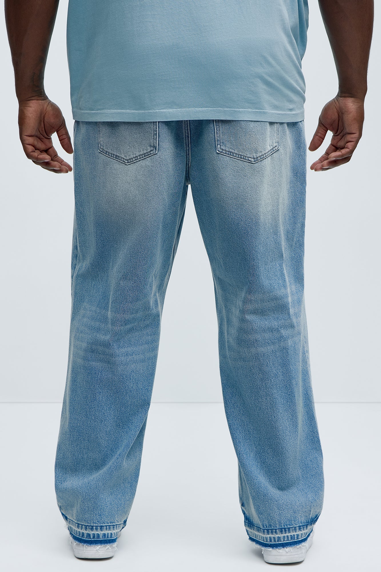 Patras Pleat Baggy Jeans - Light Wash