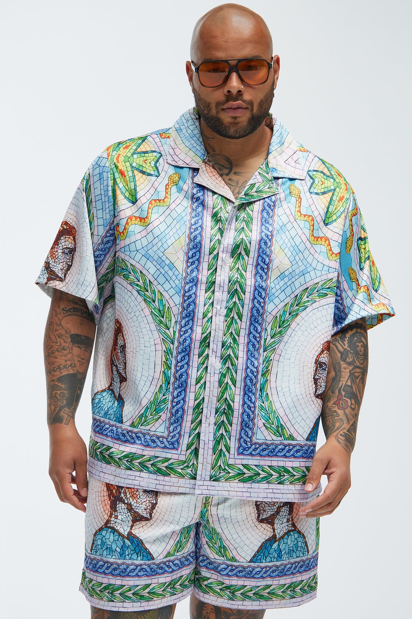 Atherton Mosaic Shirt - Blue/combo