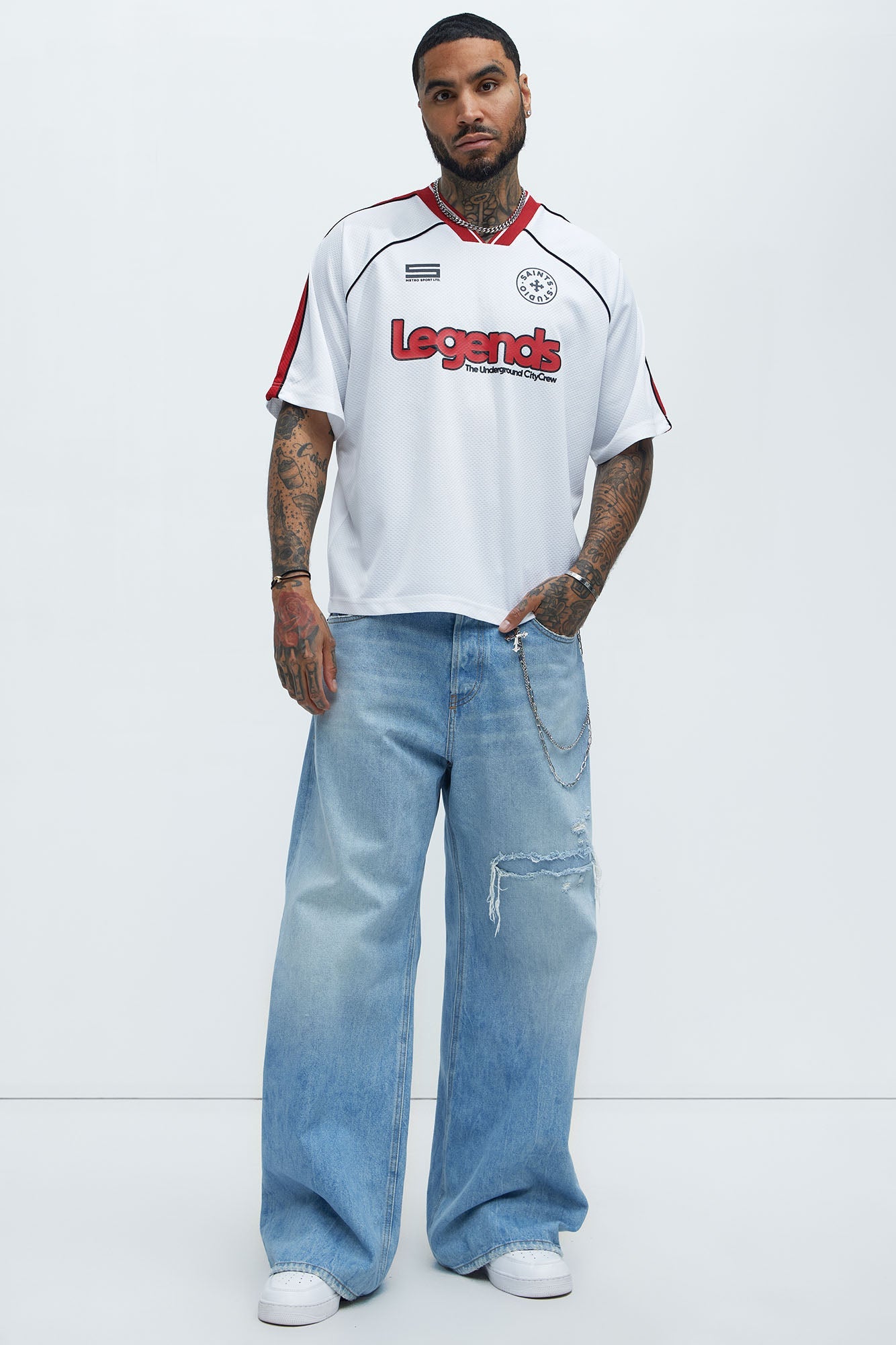 Legends V-Neck Soccer Jersey - White