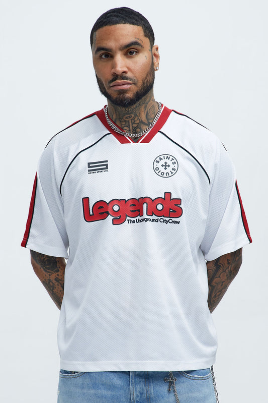 Legends V-Neck Soccer Jersey - White