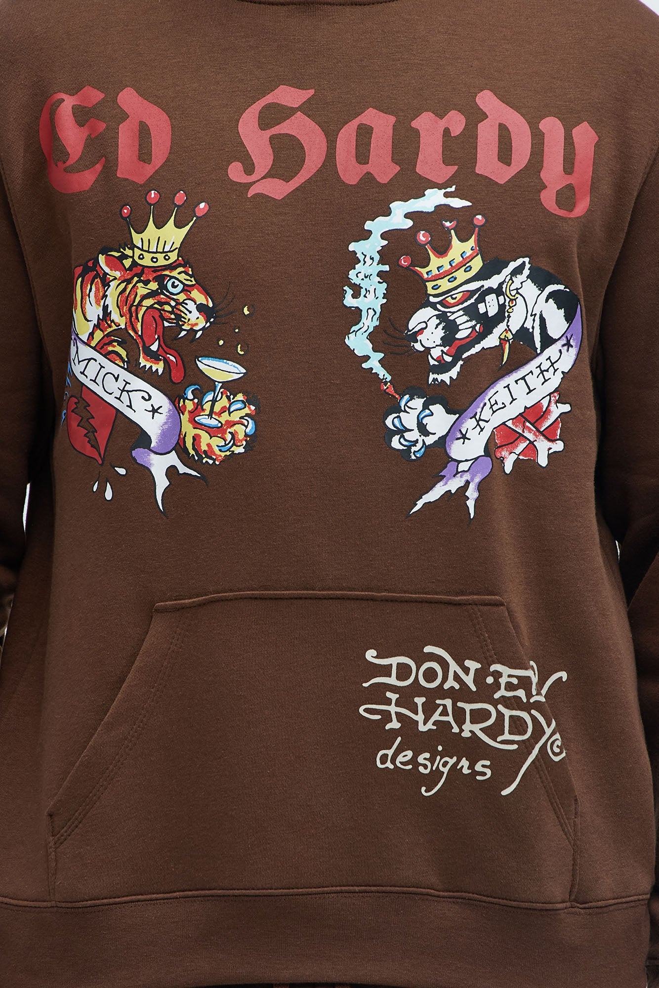 Ed Hardy Panther Tiger Hoodie - Chocolate
