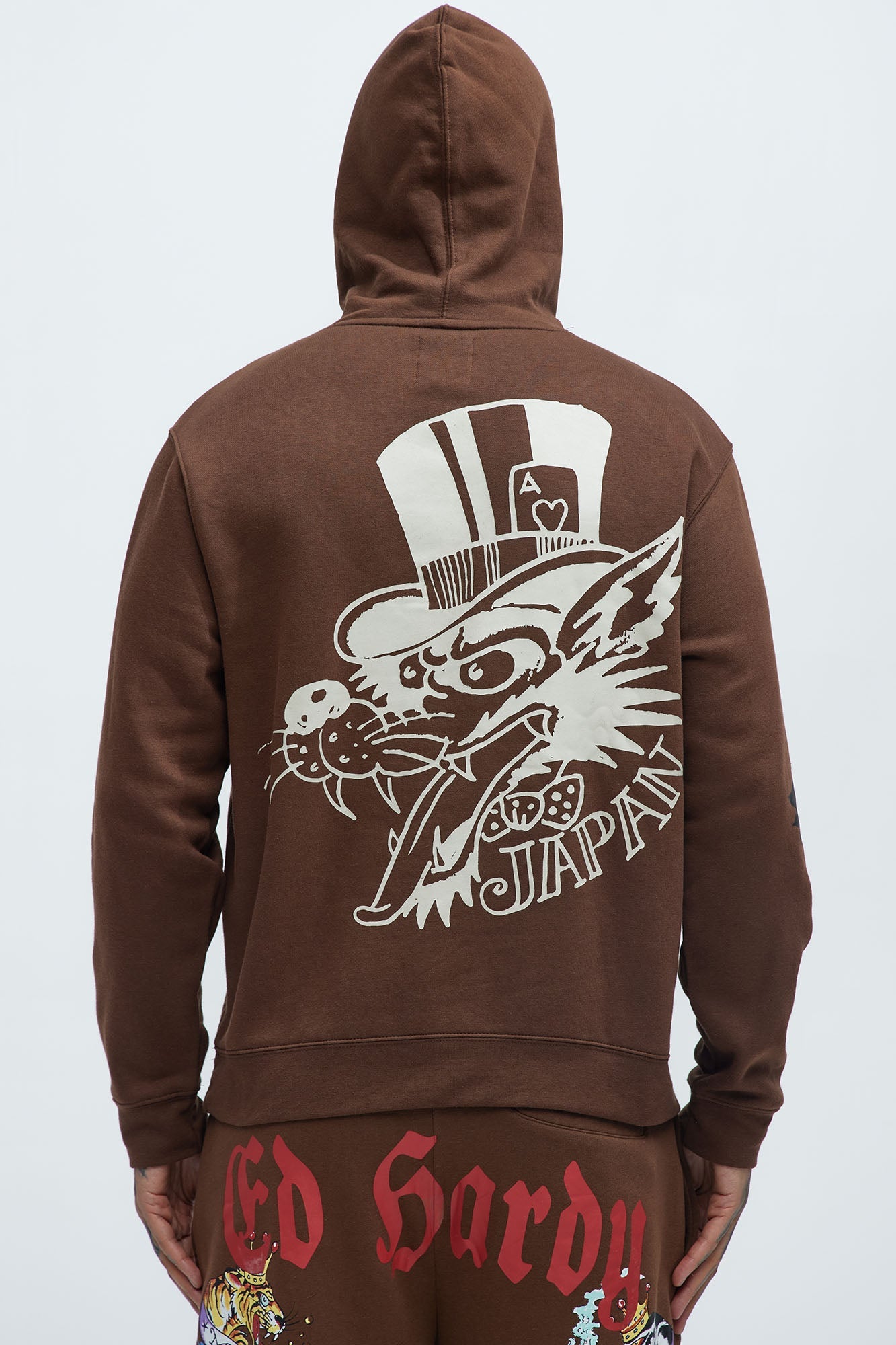 Ed Hardy Panther Tiger Hoodie - Chocolate