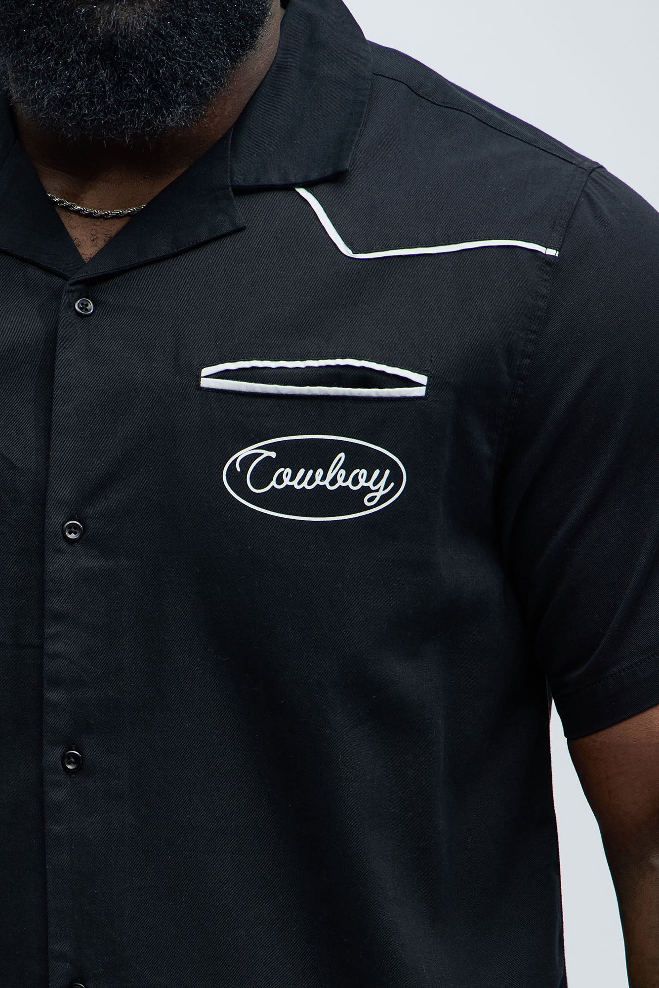 Rodeo Club Cropped Shirt - Black/White