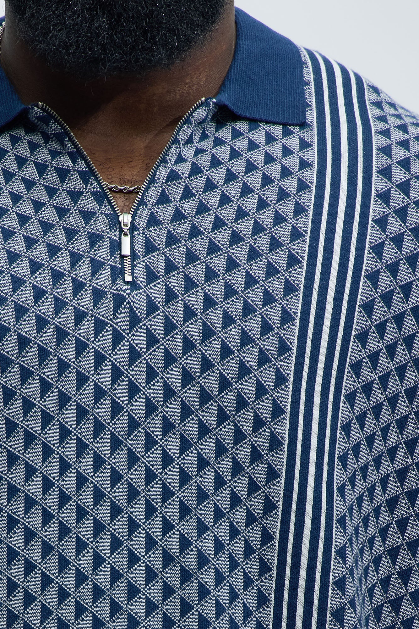 Avery Quarter Zip Knit Polo - Navy/combo