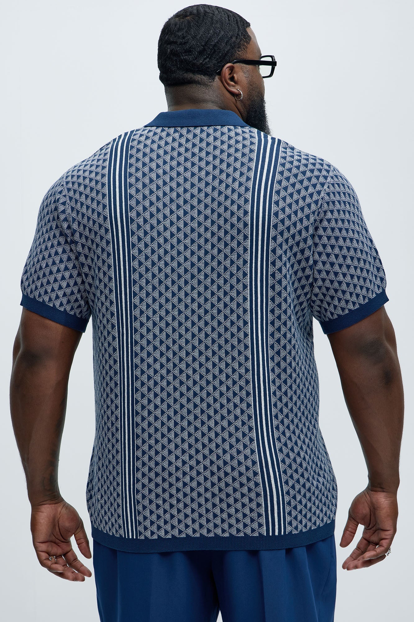 Avery Quarter Zip Knit Polo - Navy/combo