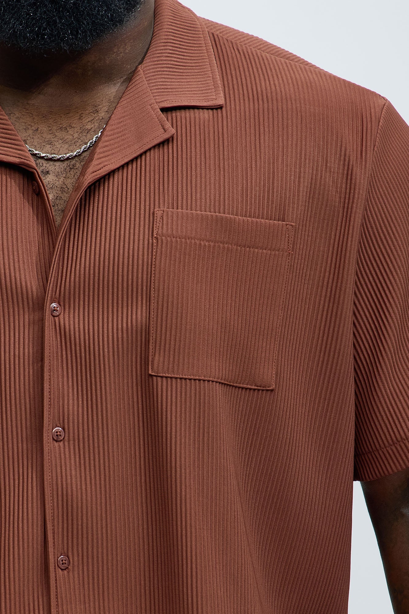 Show Up Short Sleeve Cuban Shirt - Chocolate