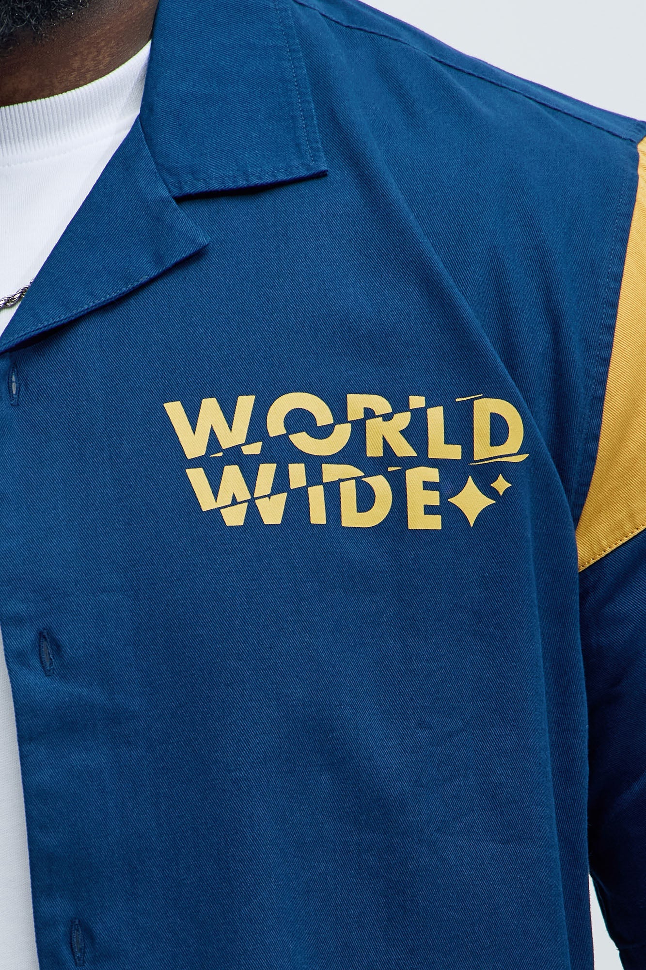 Freedom Graphic Cropped Shirt - Navy/combo