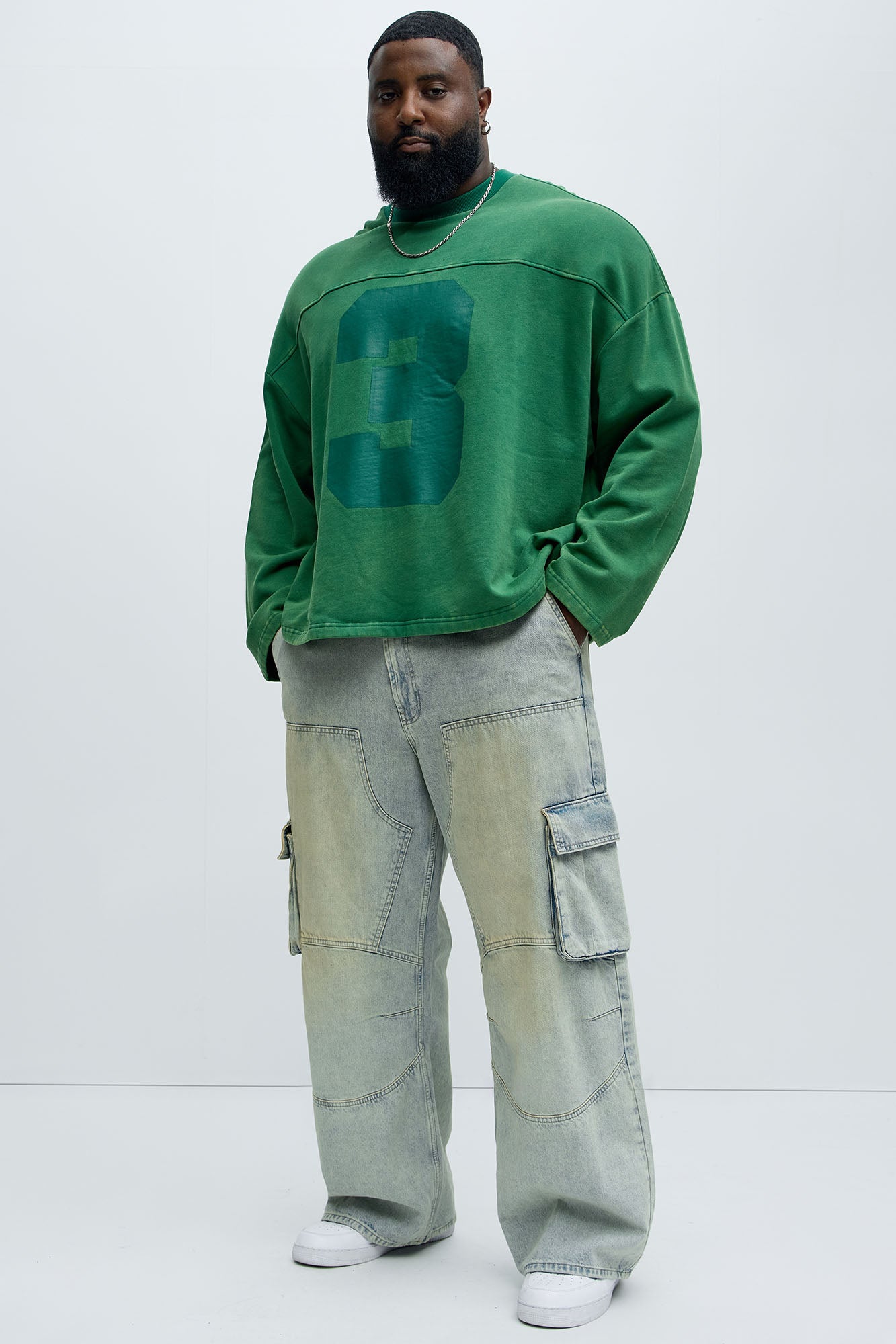 Kyle Long Sleeve Oversized Tee - Green
