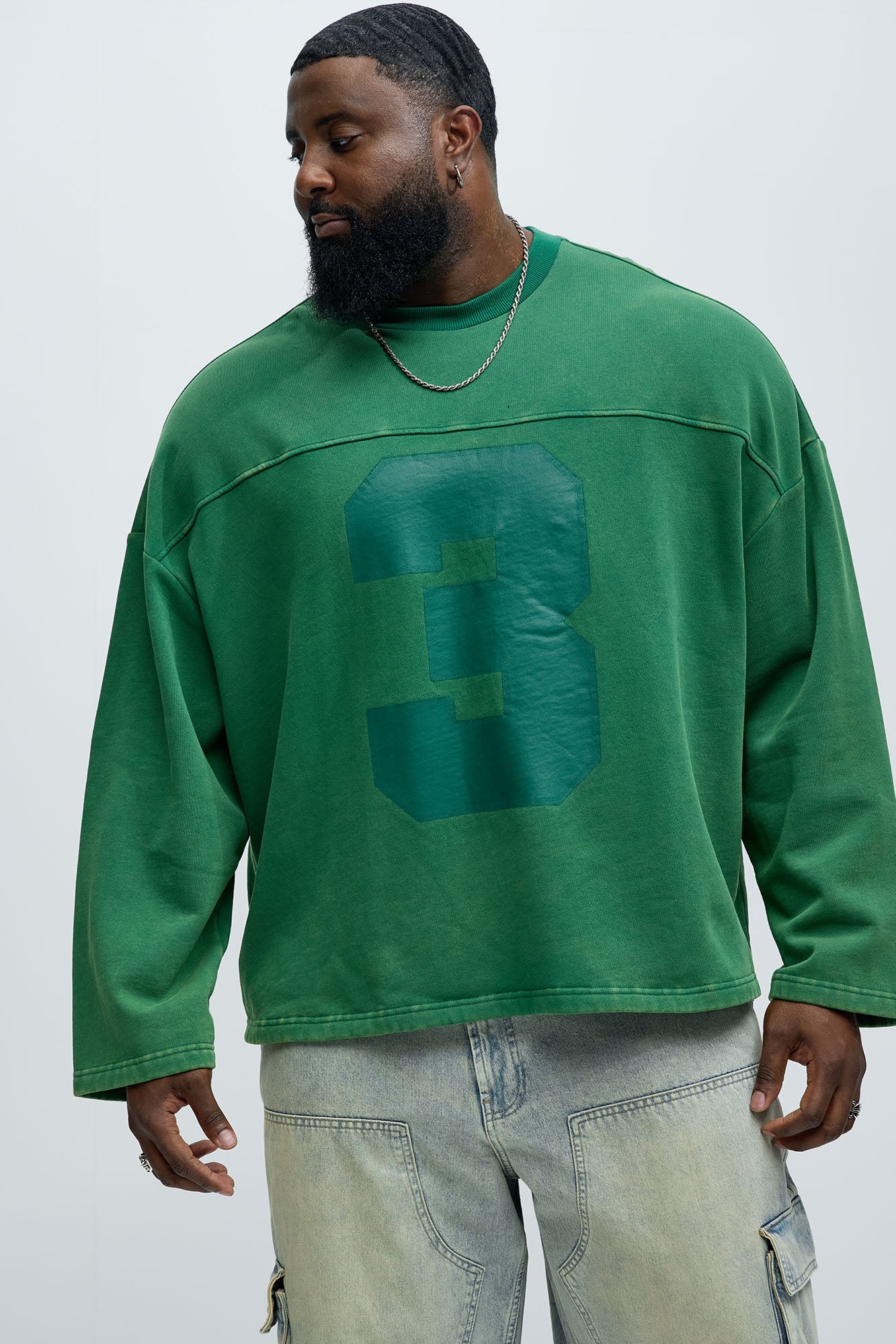 Kyle Long Sleeve Oversized Tee - Green
