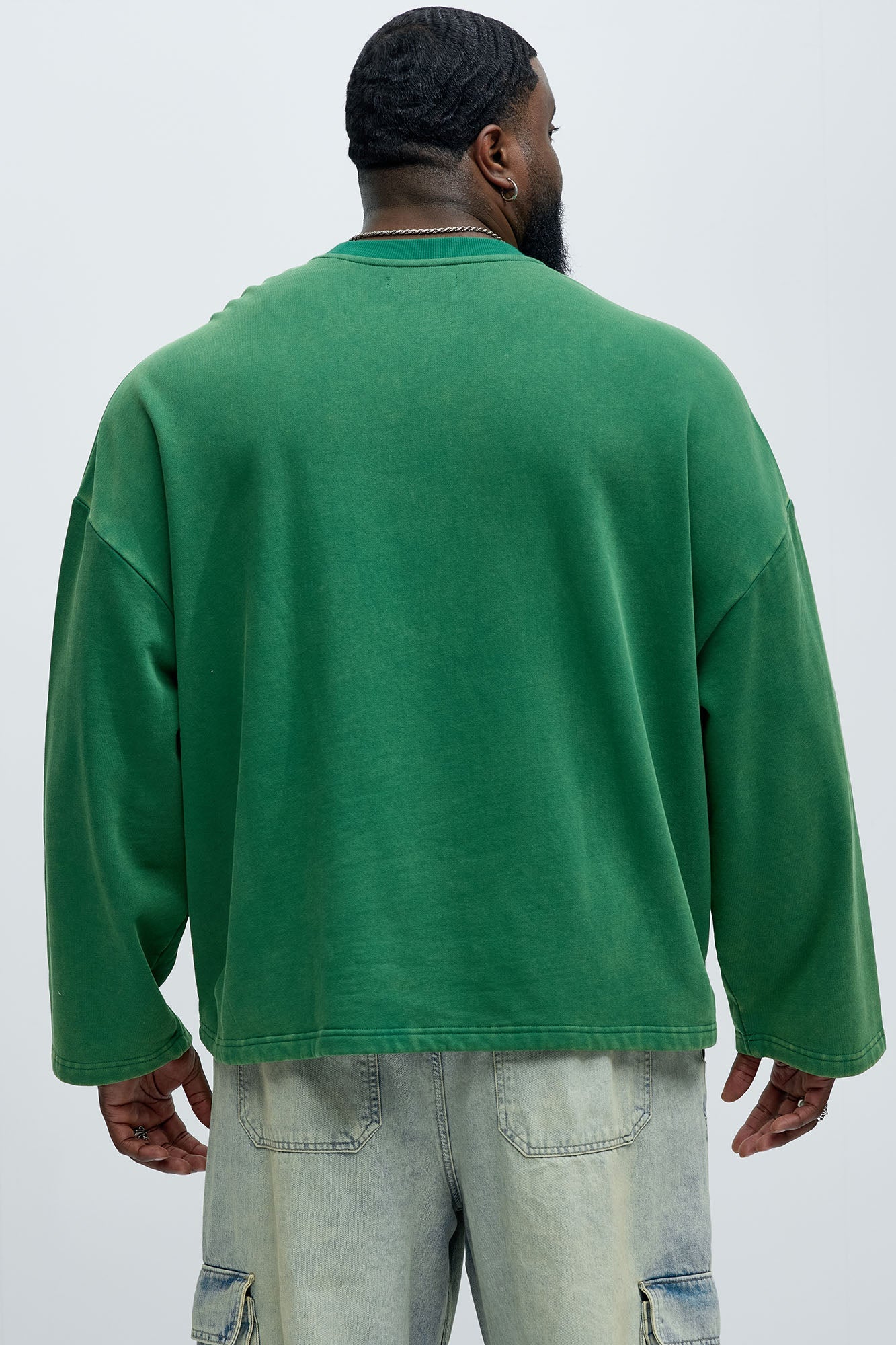 Kyle Long Sleeve Oversized Tee - Green