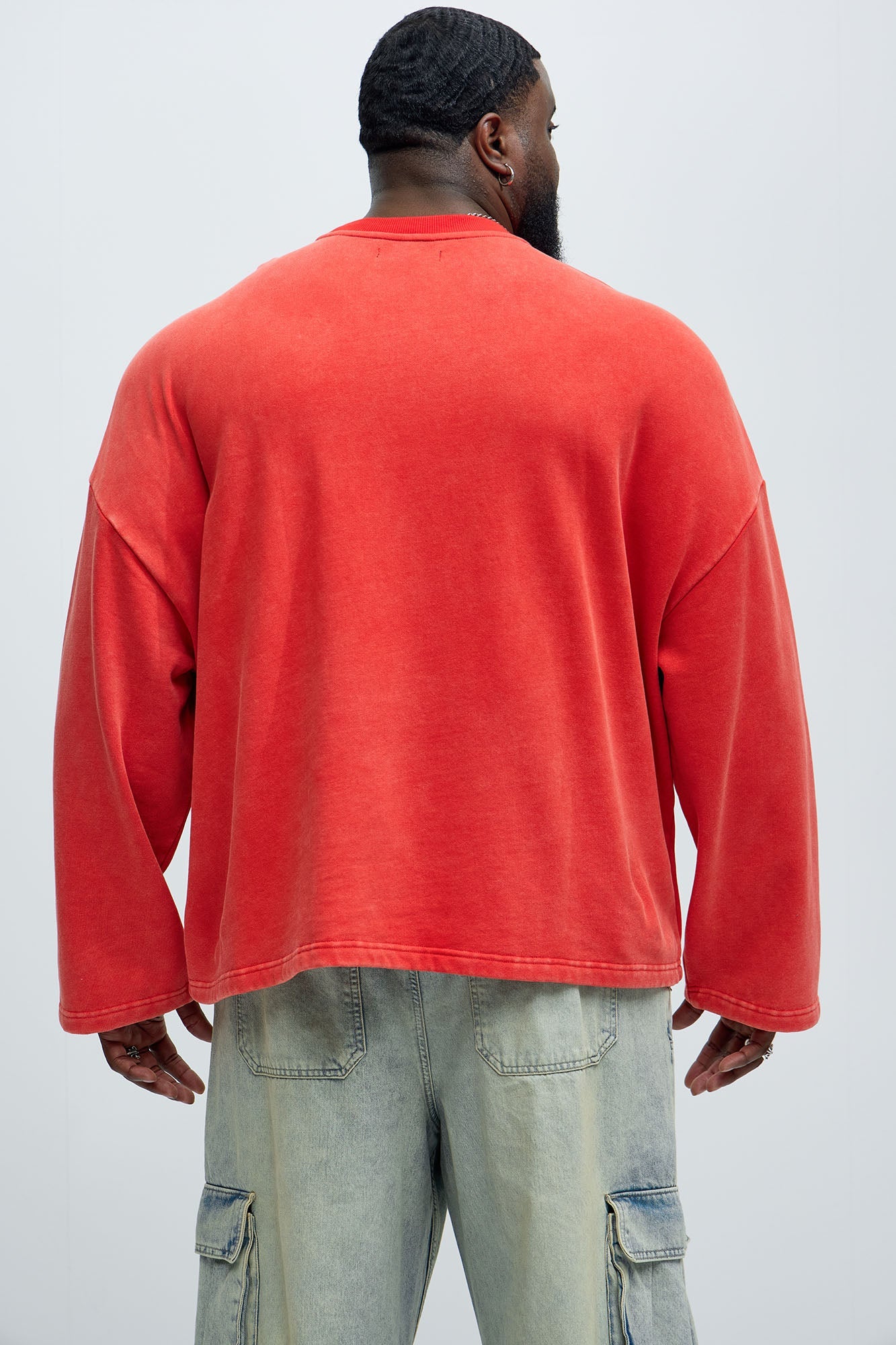 Kyle Long Sleeve Oversized Tee - Red