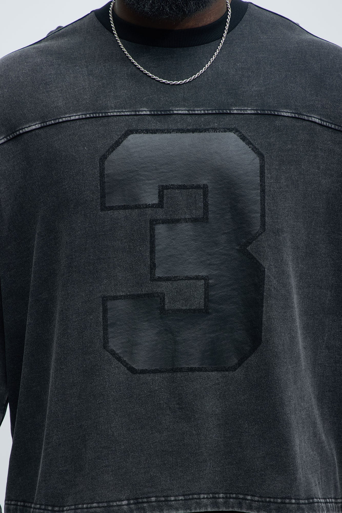 Kyle Long Sleeve Oversized Tee - Black Wash
