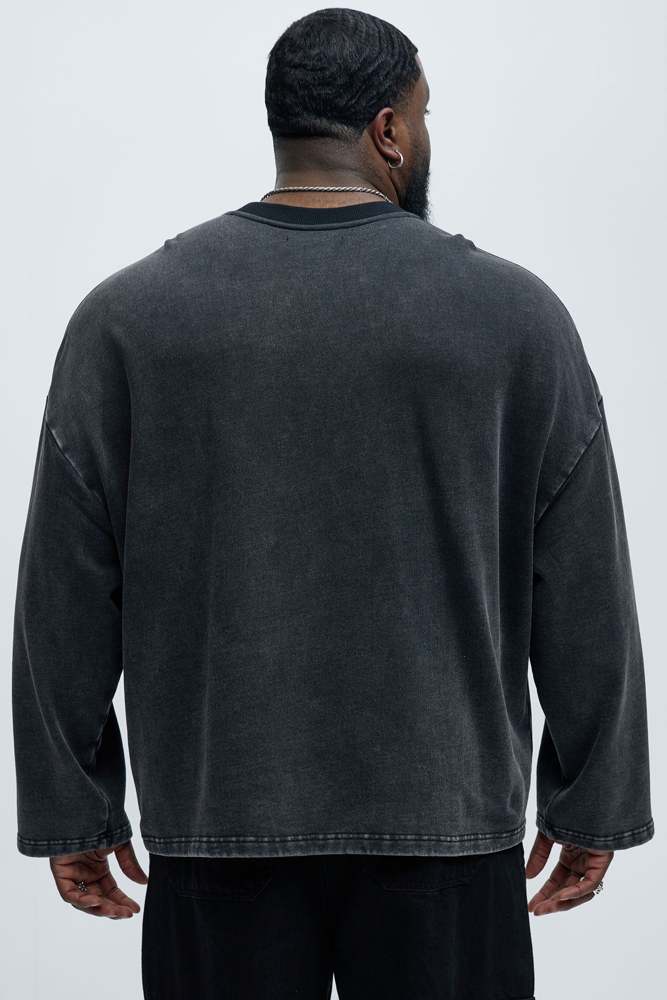 Kyle Long Sleeve Oversized Tee - Black Wash