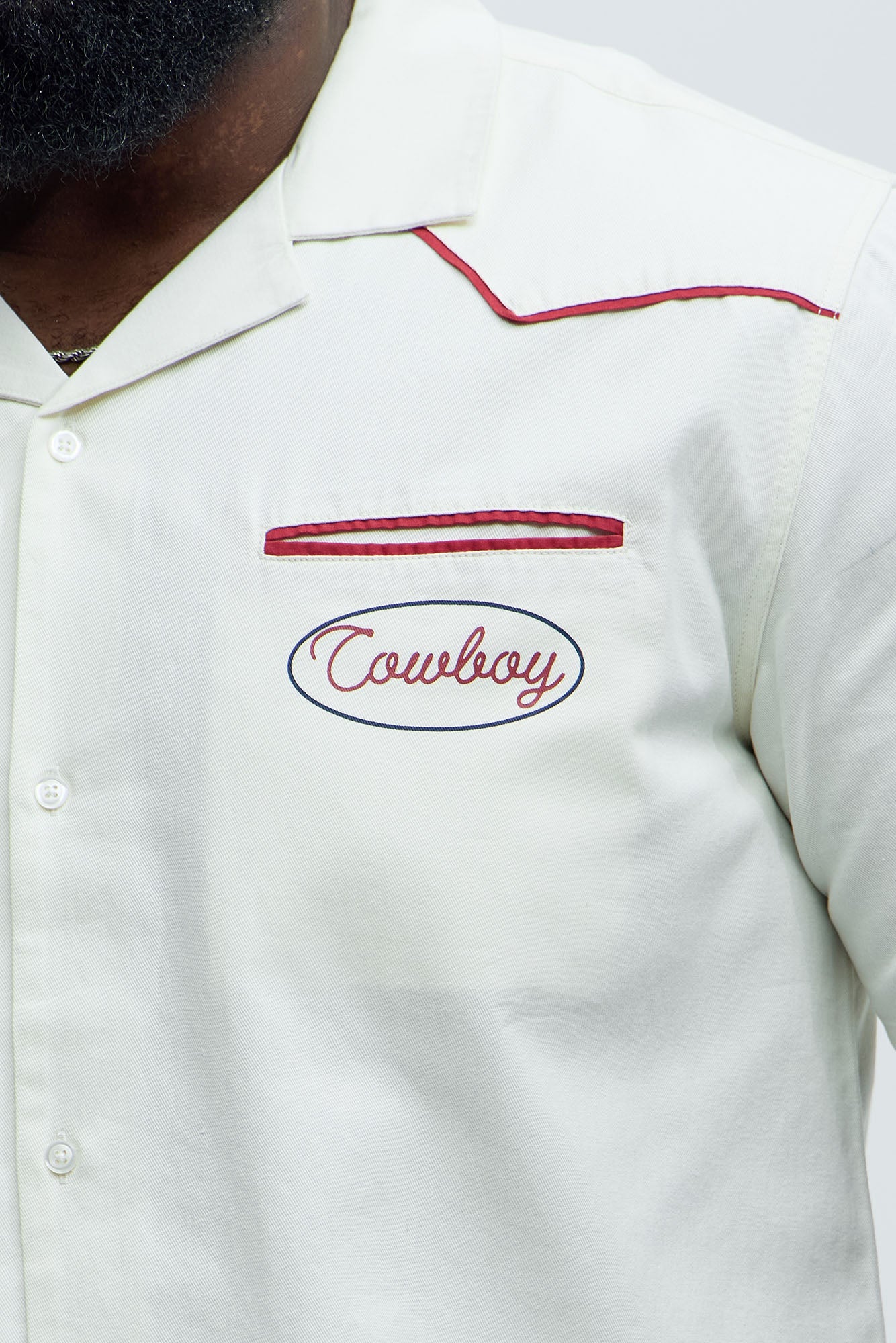 Rodeo Club Cropped Shirt - Red/White